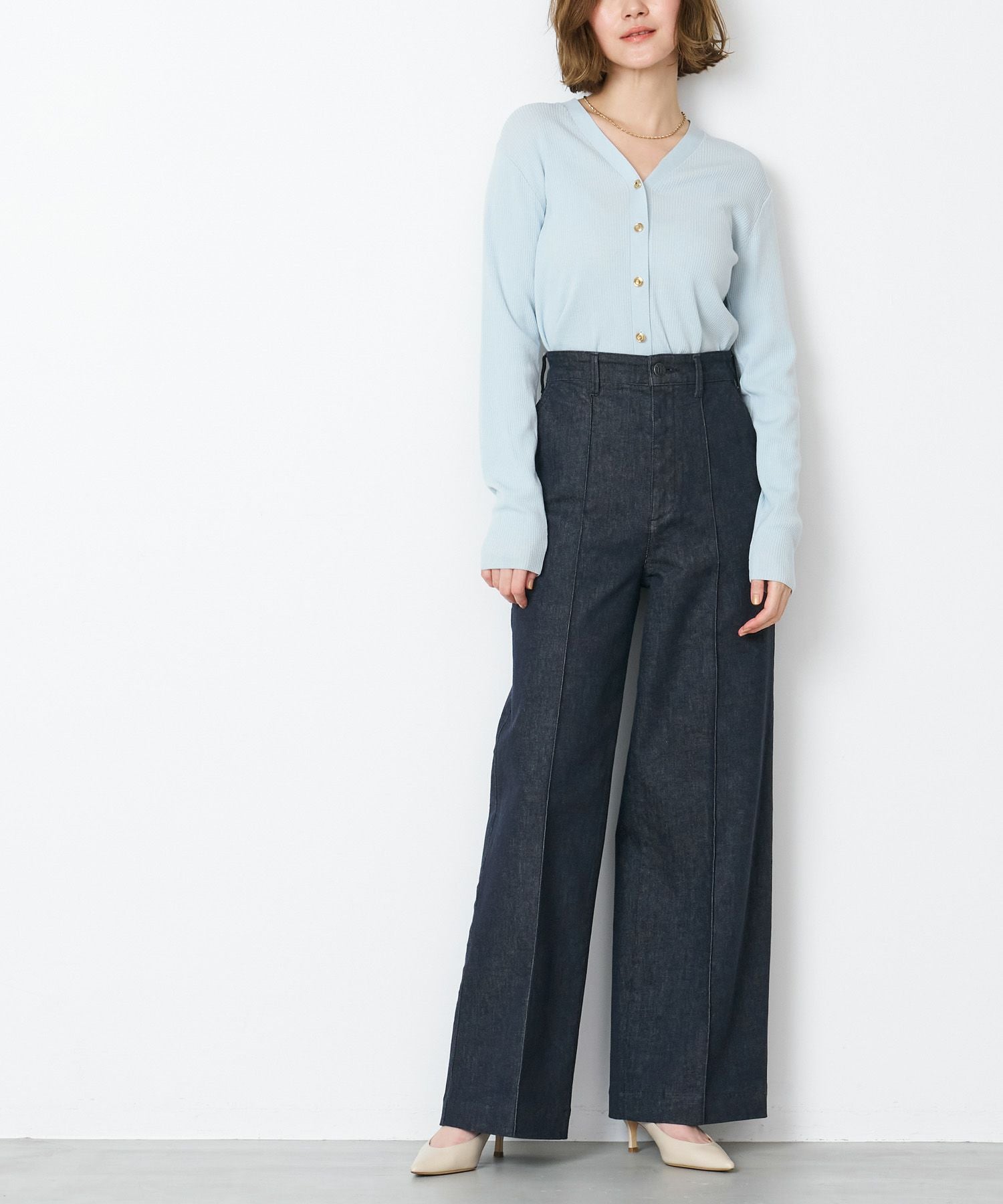 yanuk anuance ピンタックストレート YANUK】ピンタックストレートデニムパンツ-Pintuck Straight