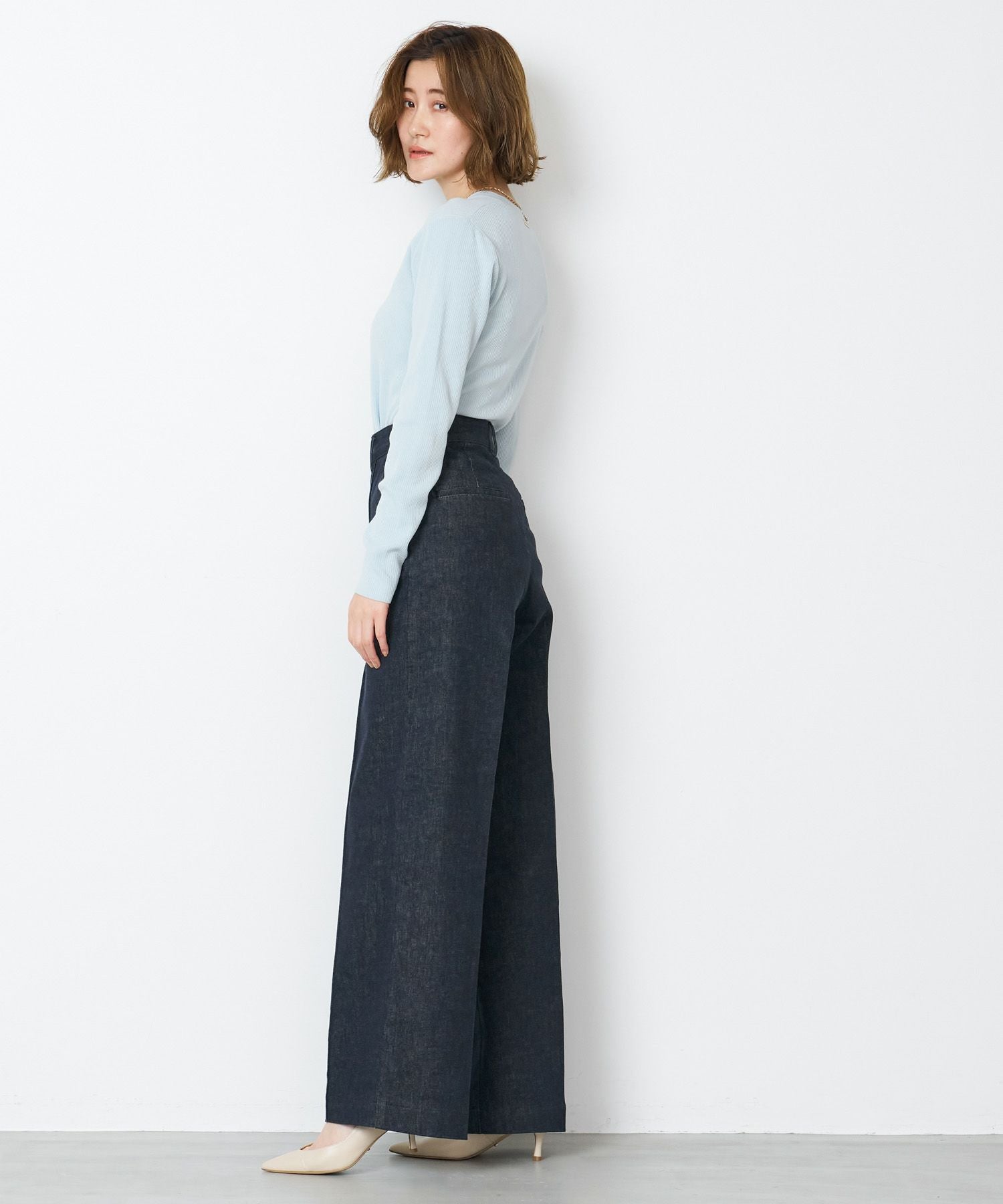 YANUK】ピンタックストレートデニムパンツ-Pintuck Straight YANUK】ピンタックストレートデニムパンツ-Pintuck Straight