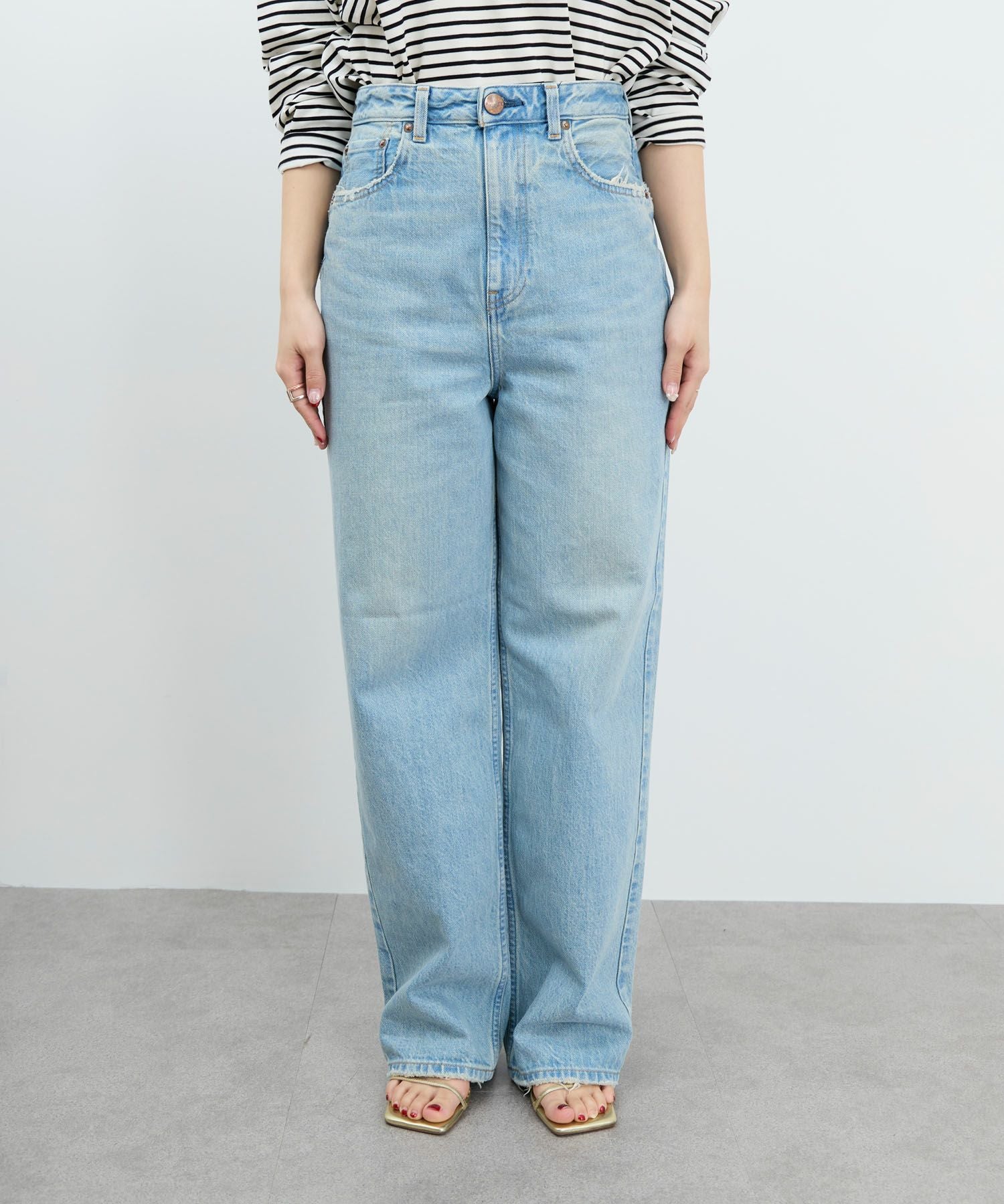 まみさま【新品タグ有】Deuxieme Classe WASHED STAND RED CARD TOKYO】Dakota-ビッグストレートデニム/0325103002