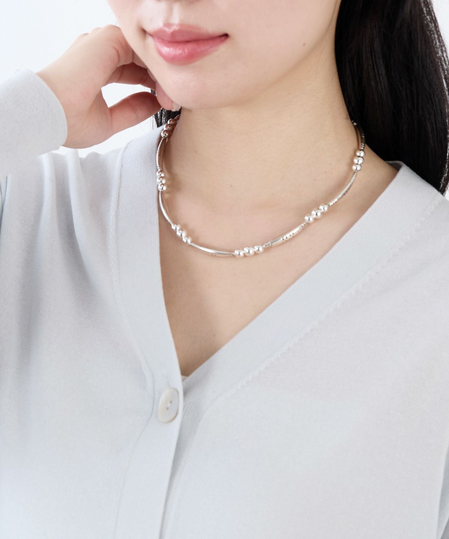 【quip queint】 supple necklace/サプル ネックレス quip queint】ボウリングトライブカーブネックレス-bowling tribe
