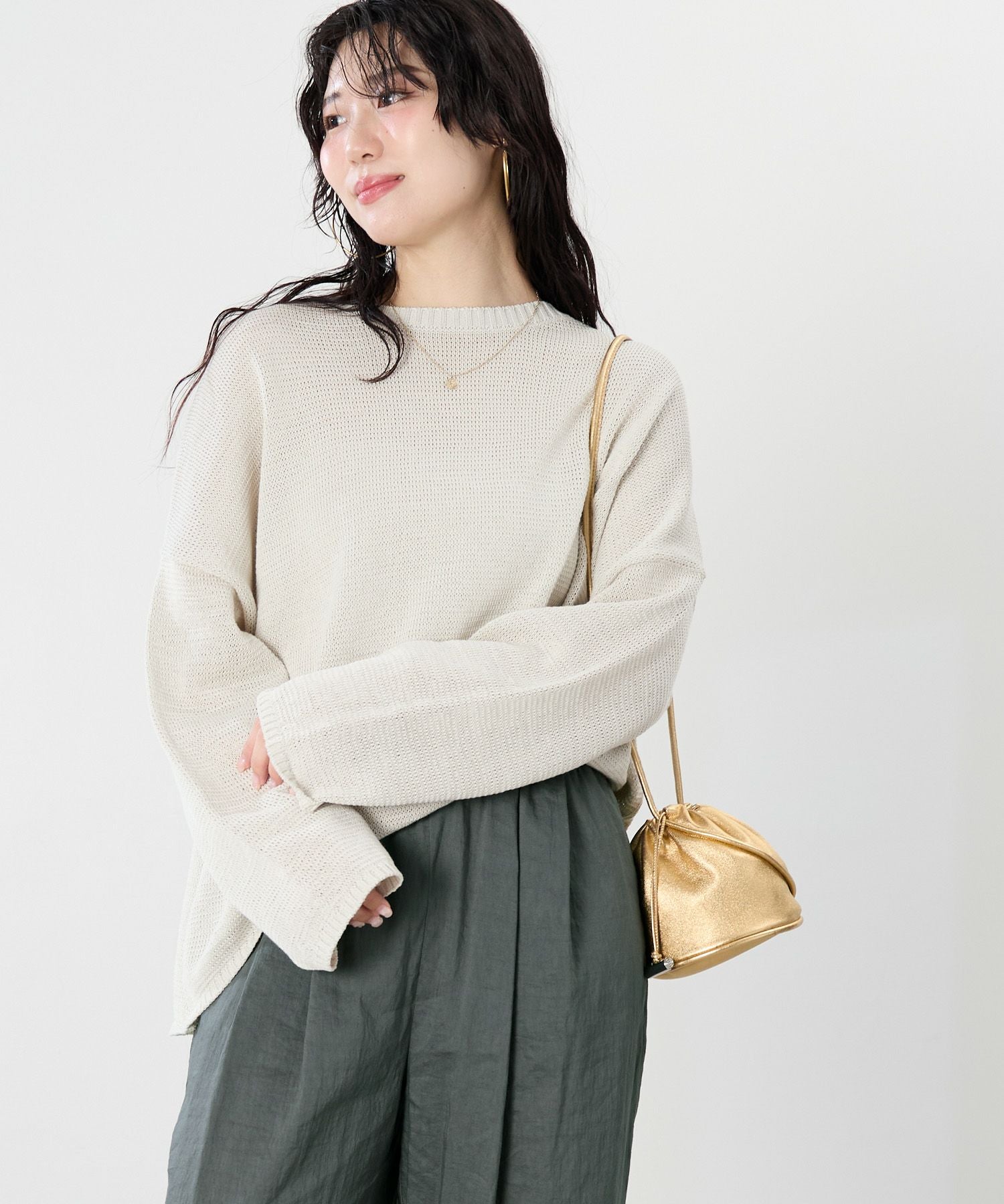 J&M DAVIDSON】メタリックミニショルダーバッグ-ESCARGOT BAG