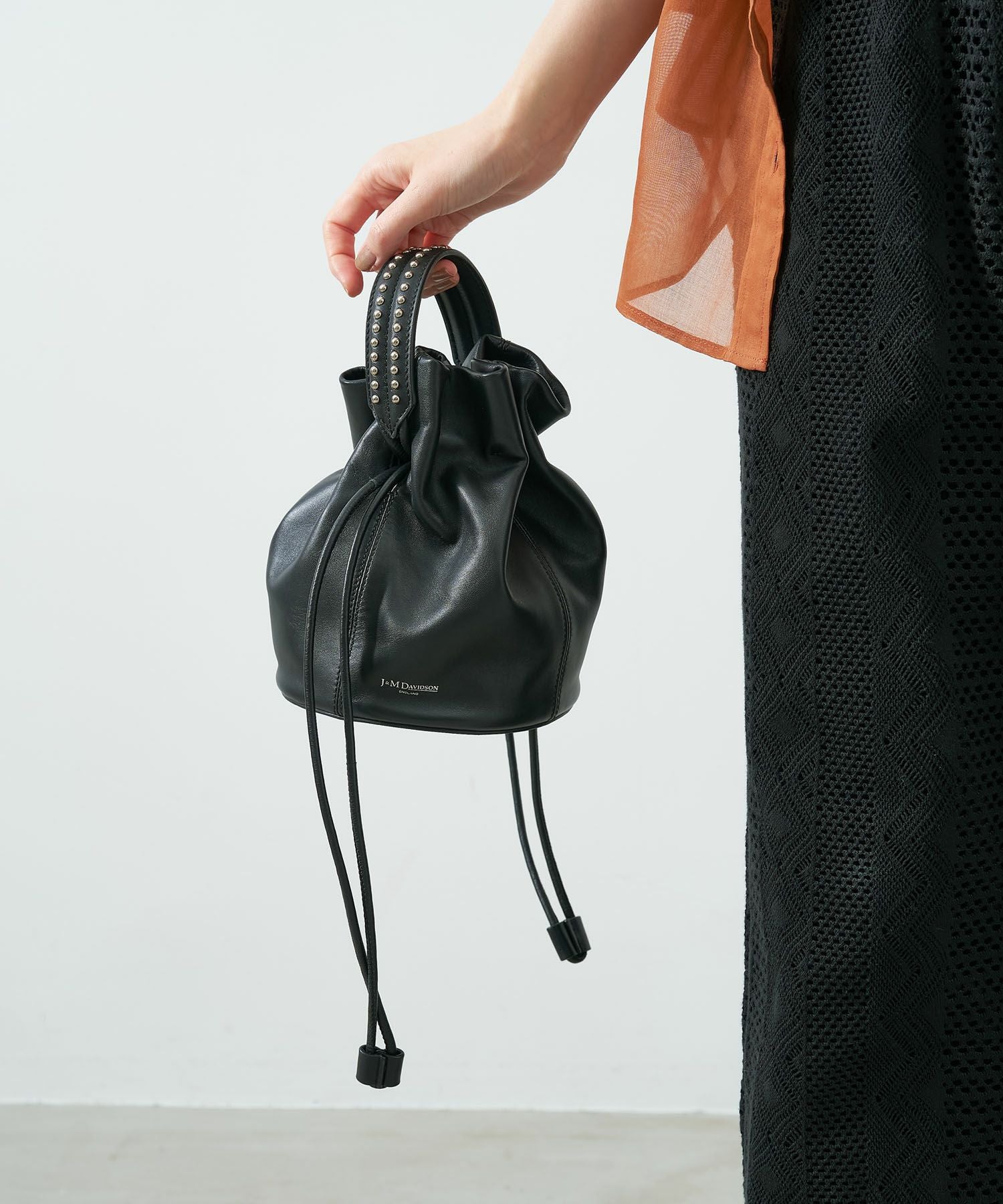 J&M DAVIDSON】ドローストリングミニバッグ-NUBE BUCKET MINI BAG