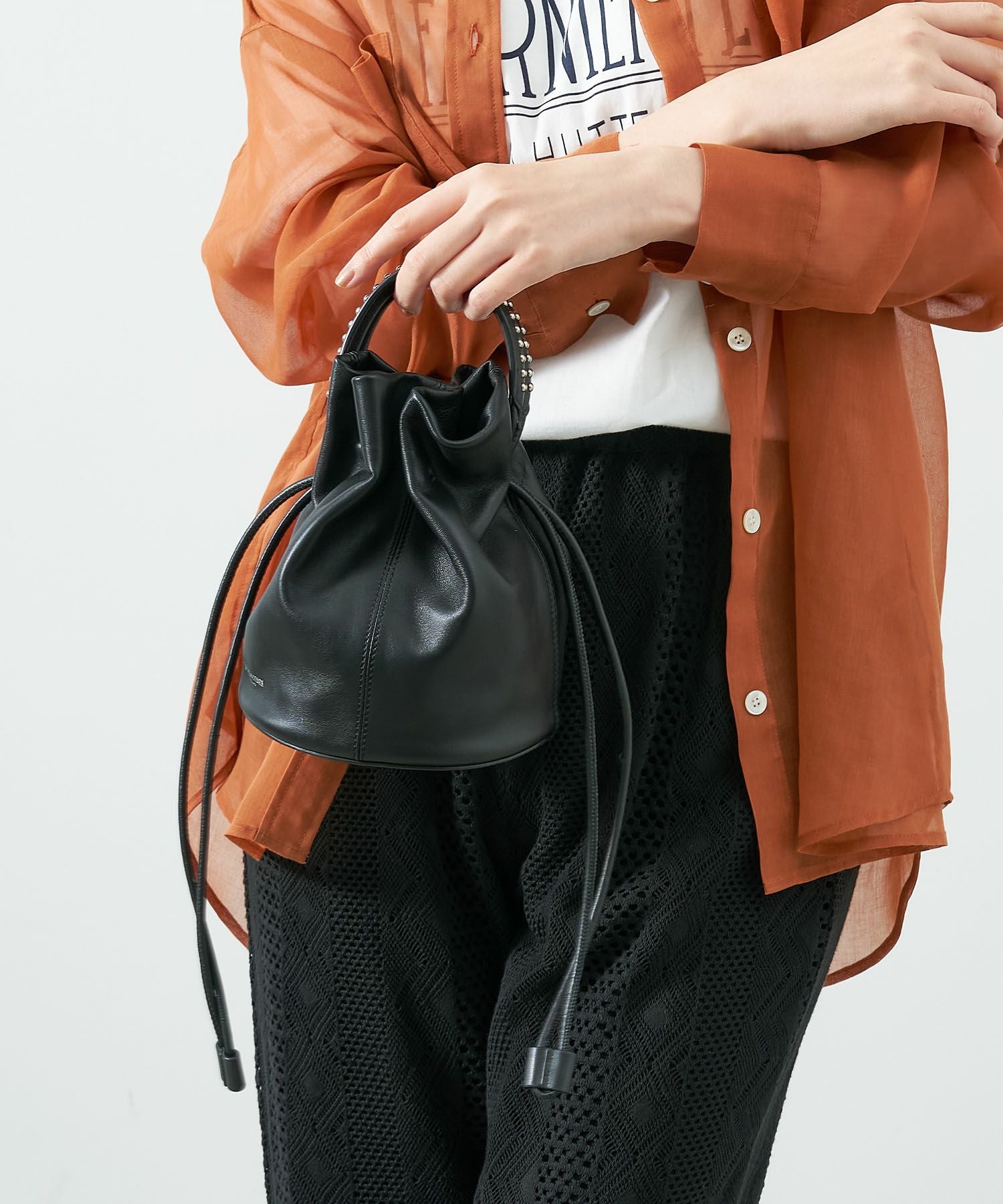J&amp;M DAVIDSON デヴィトソンMINI NUBE BUCKET黒美品 J&M Davidson（J＆Mデヴィッドソン） ミニ ヌーベ バスケット MINI