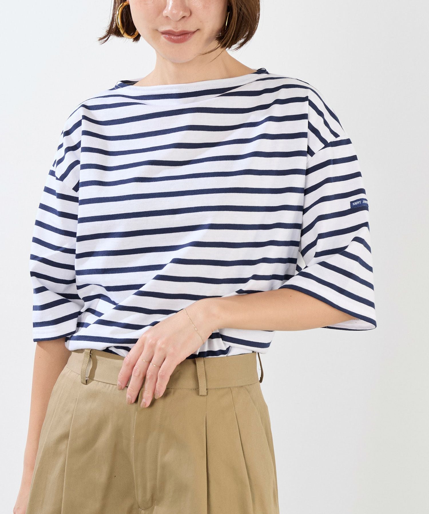 SAINT JAMES】ピリアックルーズボーダーT-shirt/0325109023
