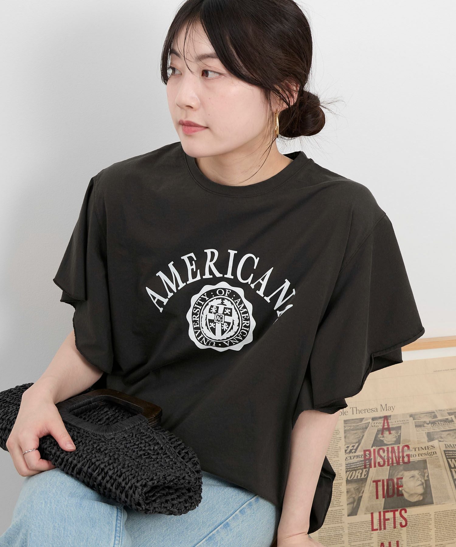 a⭐︎MICA & DEALAmericana frill tee AMERICANA×MICA&DEAL】ロゴフリルT-shirt/012520911101 | MICA&DEAL