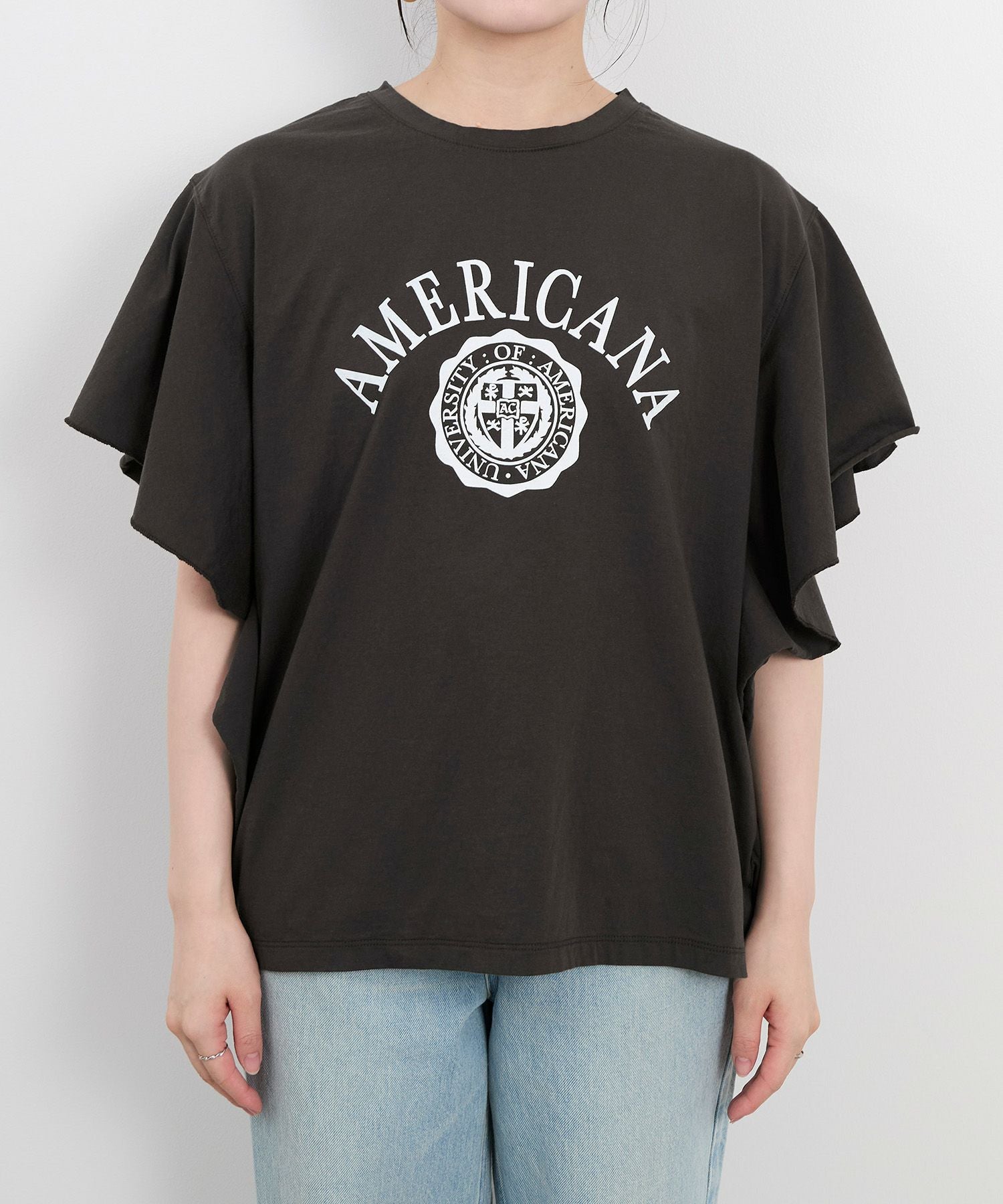 a⭐︎MICA & DEALAmericana frill tee AMERICANA×MICA&DEAL】ロゴフリルT-shirt/012520911101 | MICA&DEAL