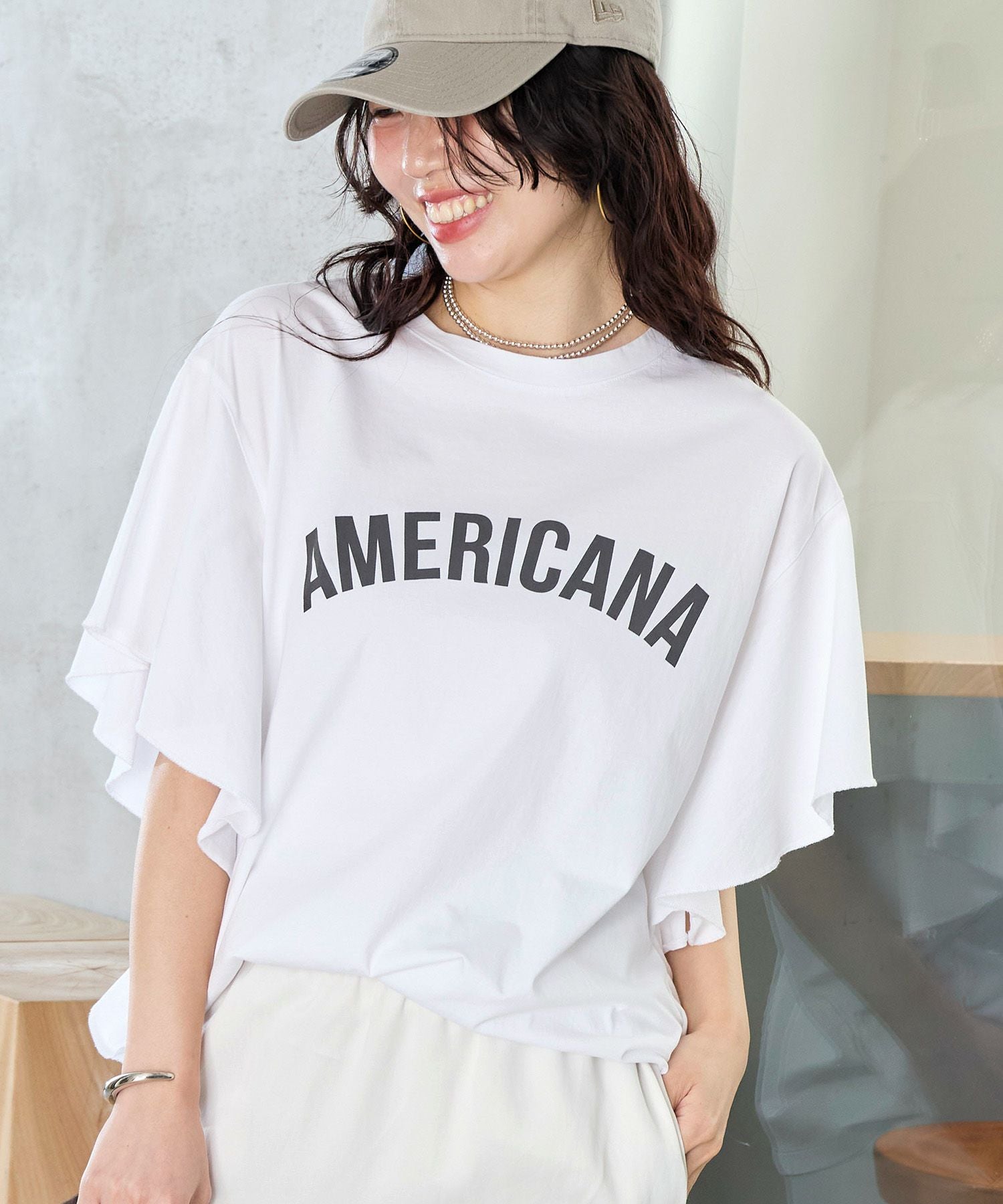 15th ANNIVERSARY 【AMERICANA×MICA&DEAL】フリルスリーブT-shirt