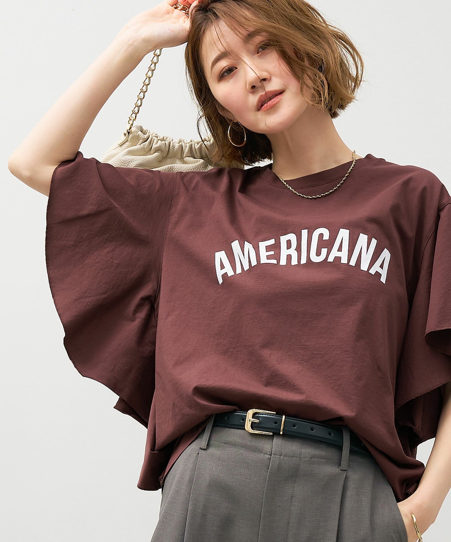 15th ANNIVERSARY 【AMERICANA×MICA&DEAL】フリルスリーブT-shirt