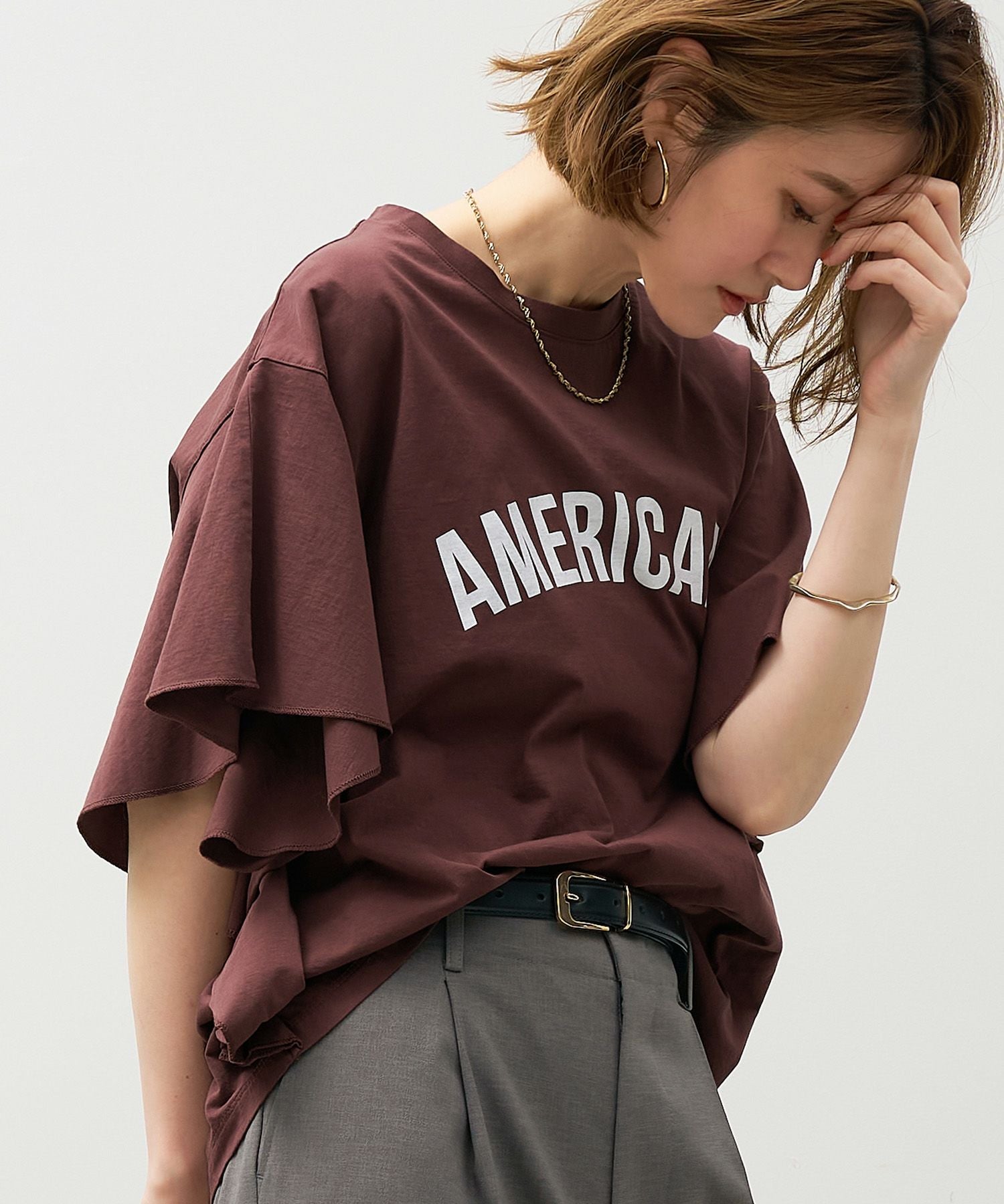 15th ANNIVERSARY 【AMERICANA×MICA&DEAL】フリルスリーブT-shirt