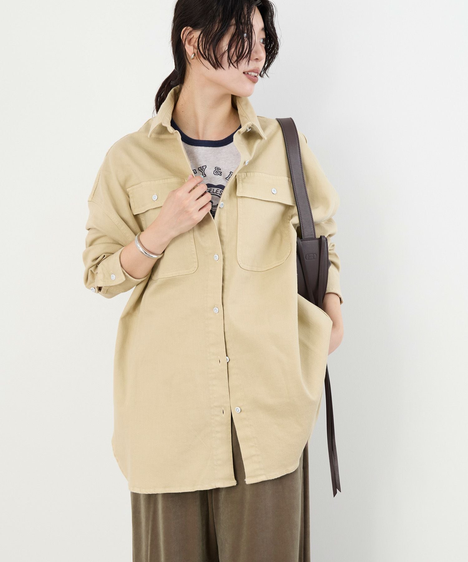 Healthy DENIM】デニムビッグシャツ-Almond/0325301009 | MICA&DEAL