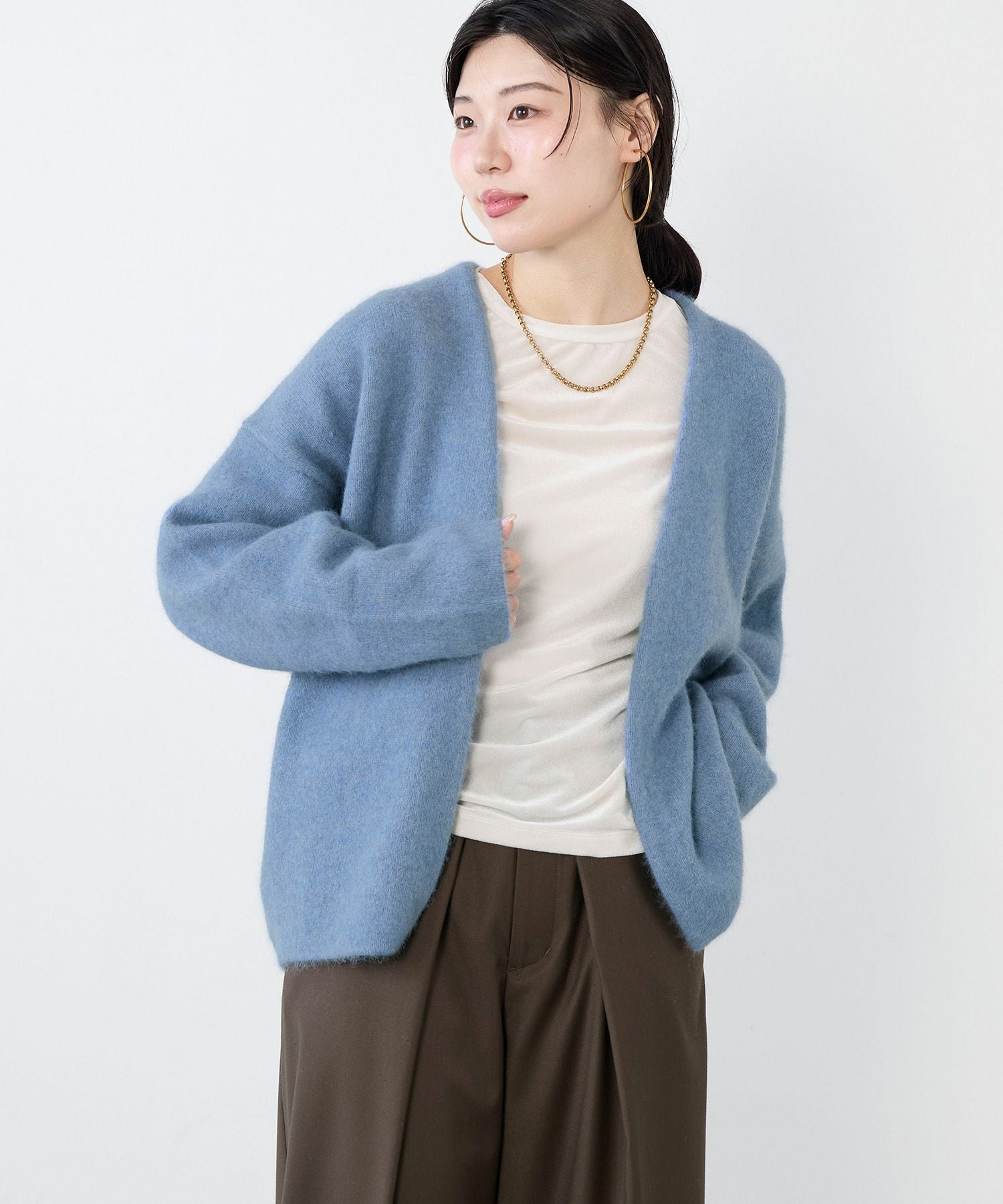 アパルトモン 購入 COCOON カーディガン AZUL BY MOUSSY | コクーンシルエットカーディガン (カーディガン