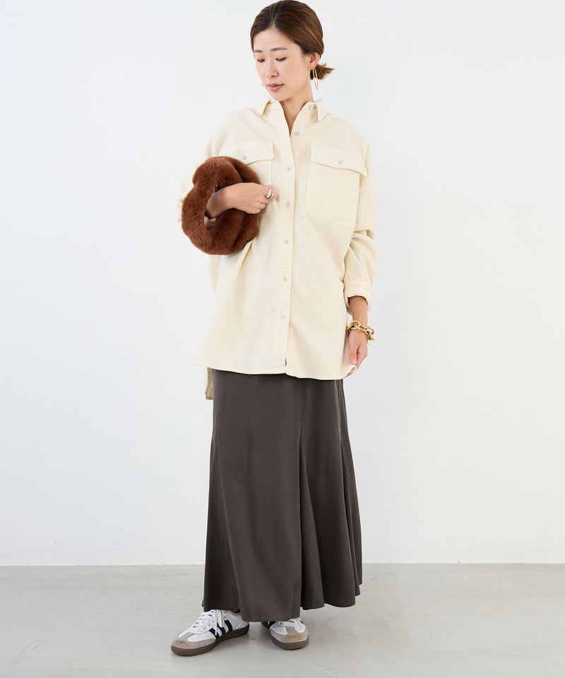 Healthy DENIM】コーデュロイビッグシャツ-Almond/0325301004 