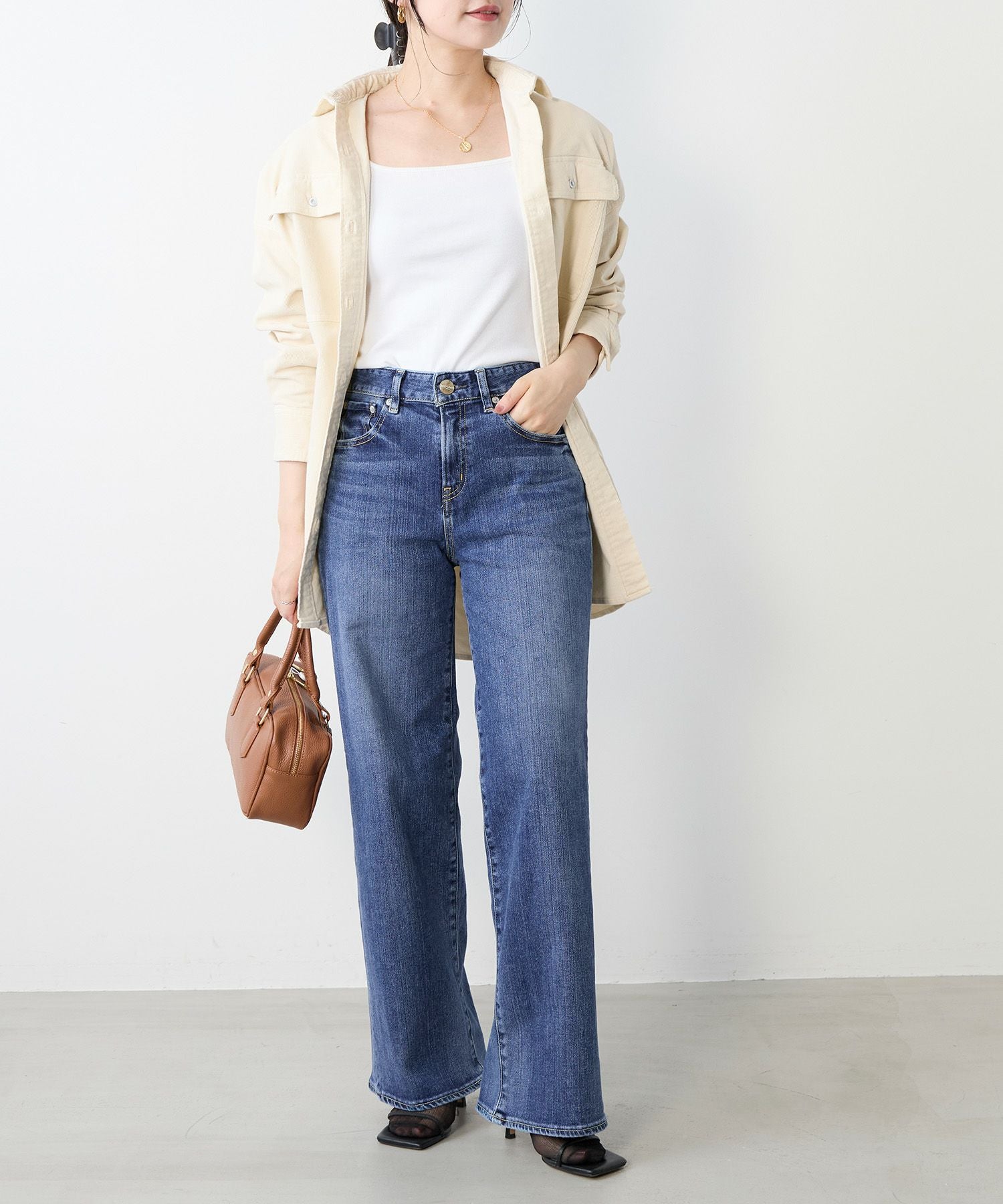 新品　Healthy Denim コーデュロイビッグシャツ　今期　20900円 Healthy DENIM】コーデュロイビッグシャツ-Almond/0325301004