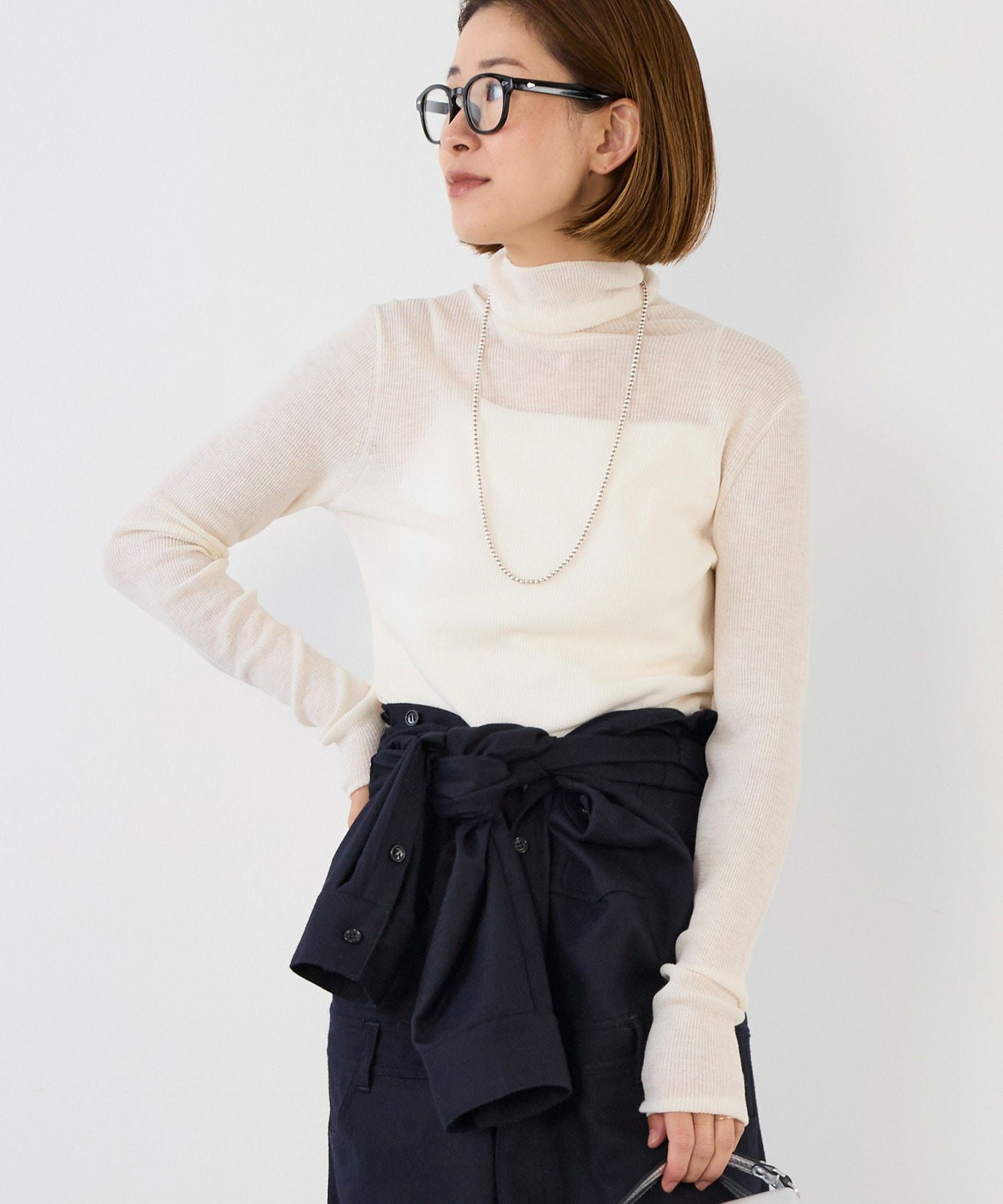MICA&DEAL シアーリブタートルネックニットプルオーバー　グレー 50%off]シアーリブタートルネックプルオーバー/0125408305 | MICA&DEAL