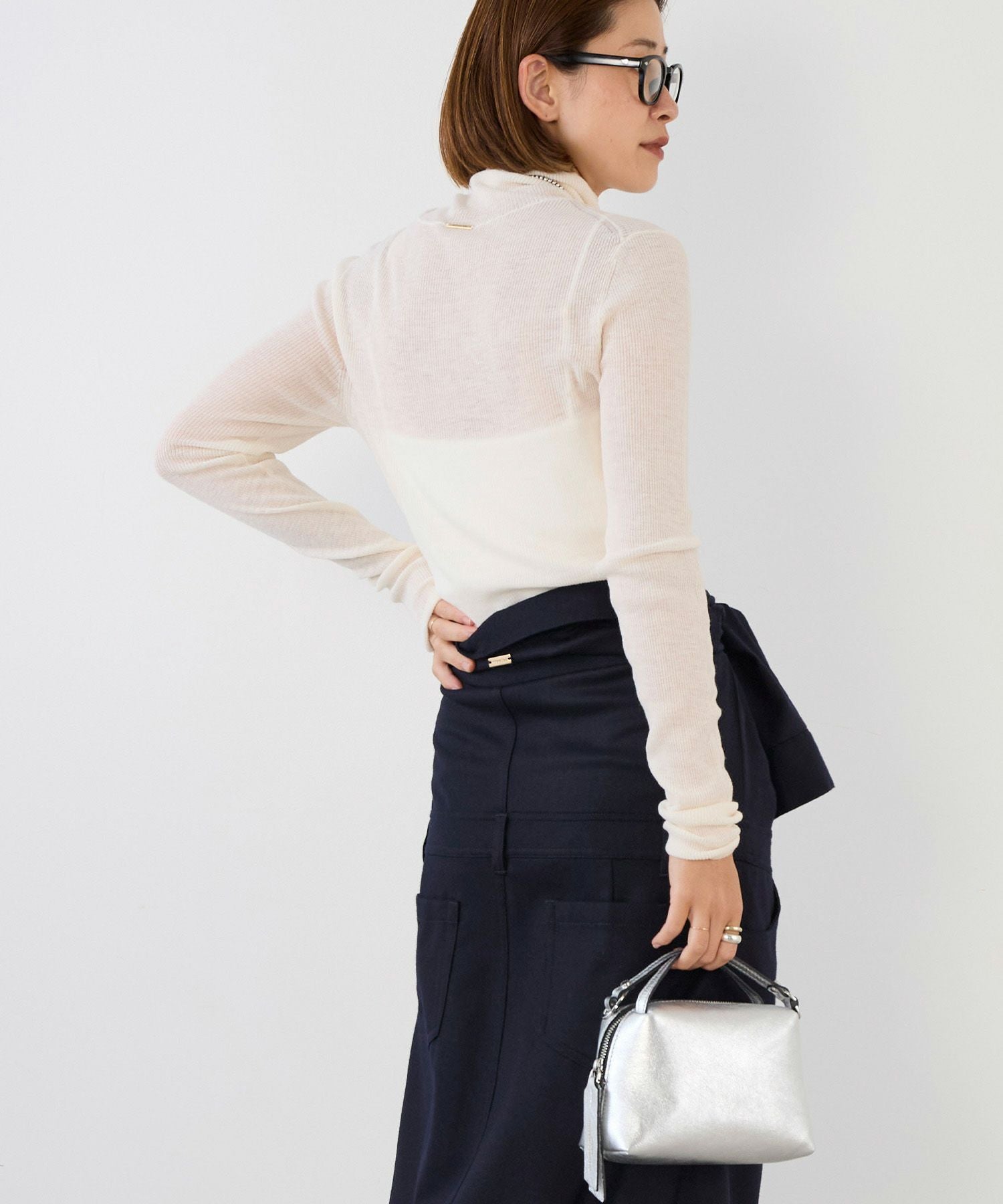 MICA&amp;DEAL シアーリブタートルネックニットプルオーバー　グレー 50%off]シアーリブタートルネックプルオーバー/0125408305 | MICA&DEAL