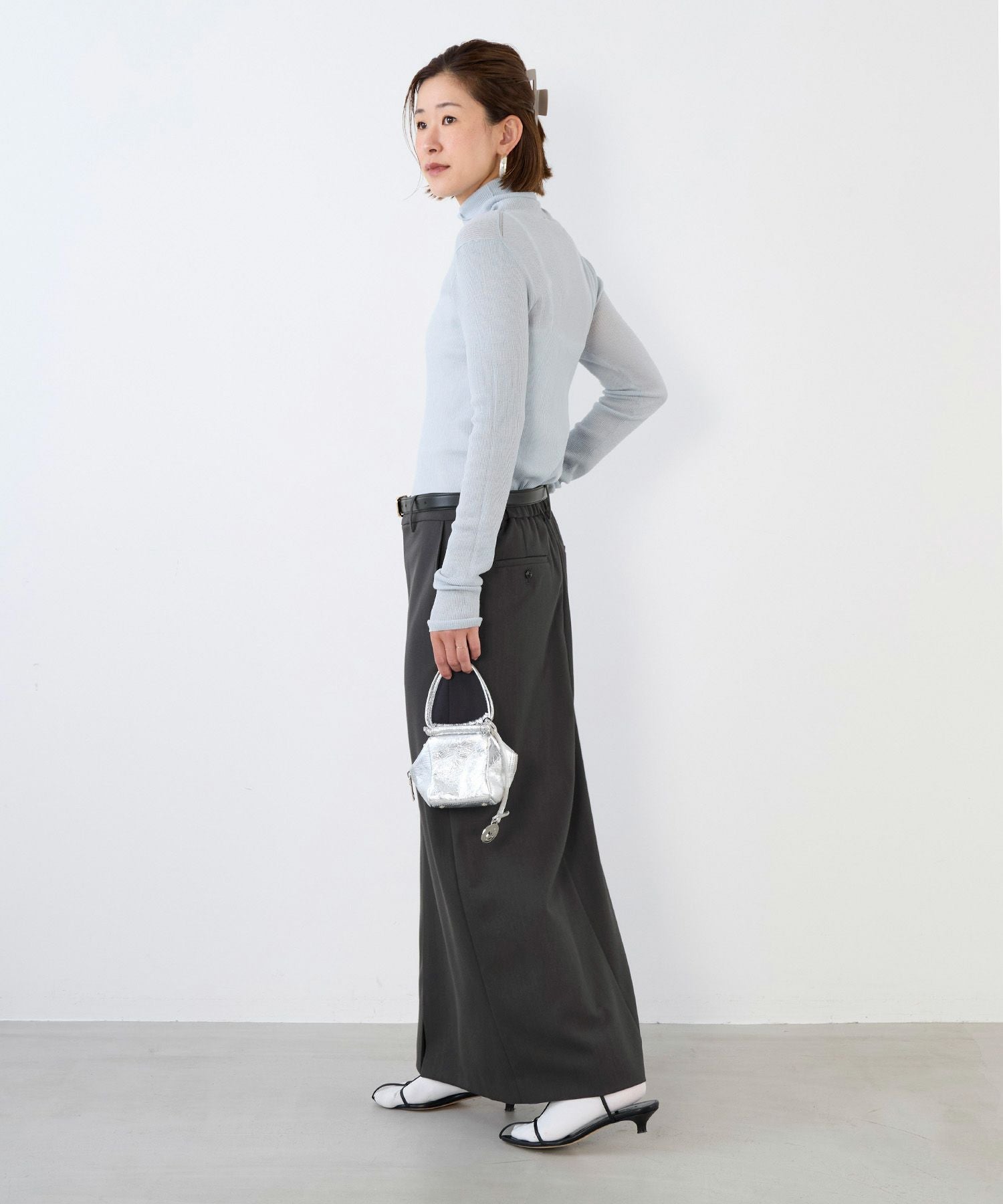 MICA&DEAL シアーリブタートルネックニットプルオーバー　グレー 50%off]シアーリブタートルネックプルオーバー/0125408305 | MICA&DEAL