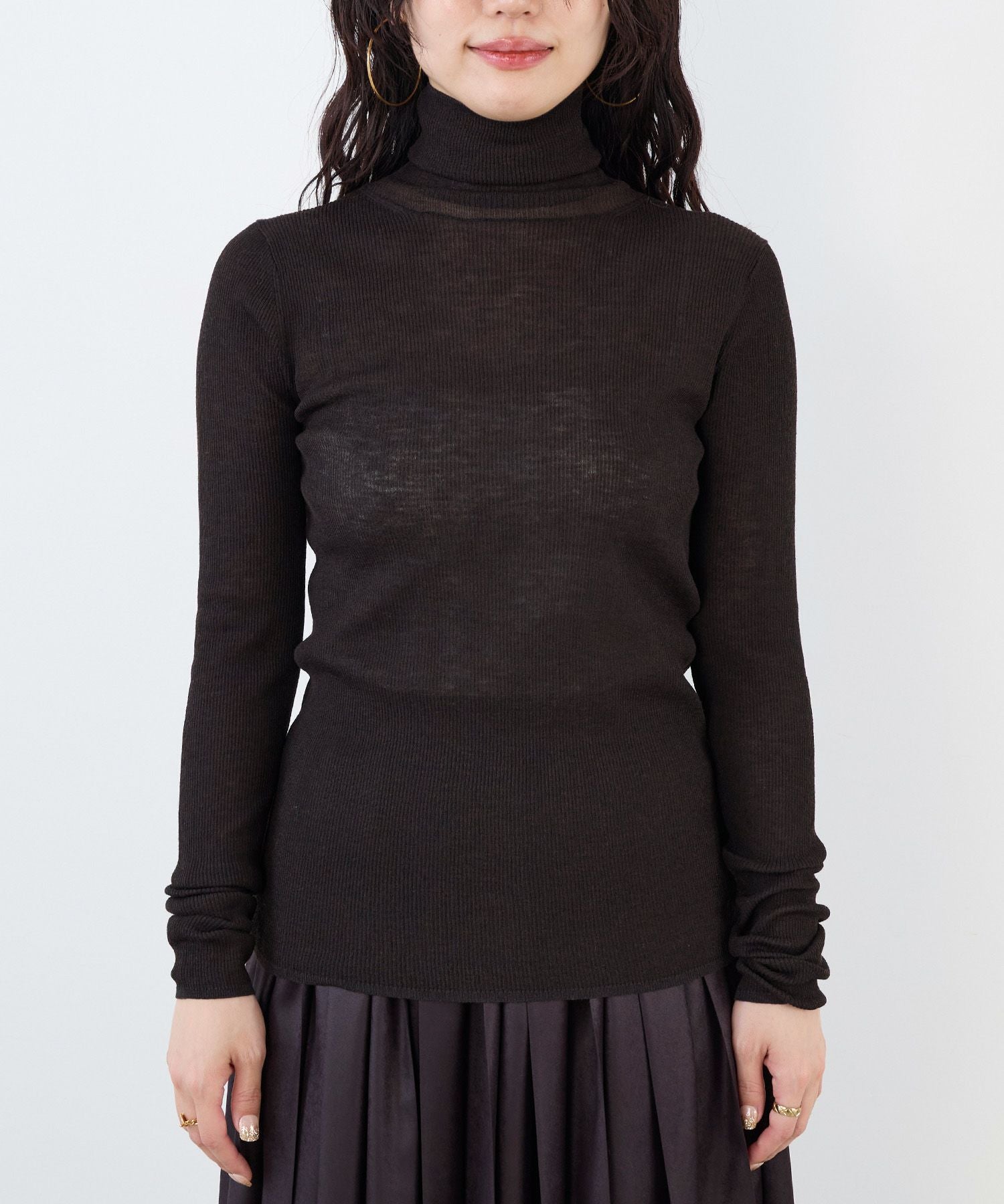 MICA&amp;DEAL シアーリブタートルネックニットプルオーバー　グレー 50%off]シアーリブタートルネックプルオーバー/0125408305 | MICA&DEAL