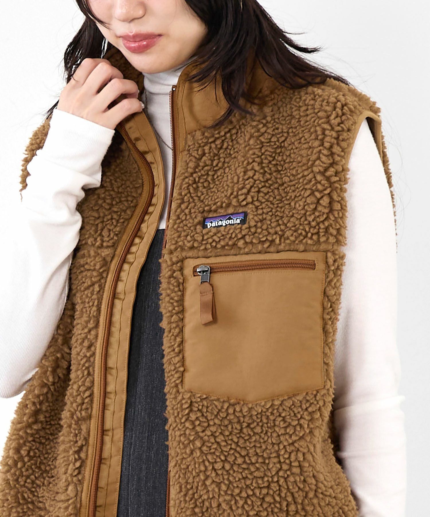 Patagonia ボアベスト ベージュブラウン XXL 160cm patagonia】ウィメンズ クラシック レトロX ボアベスト-W's Classic