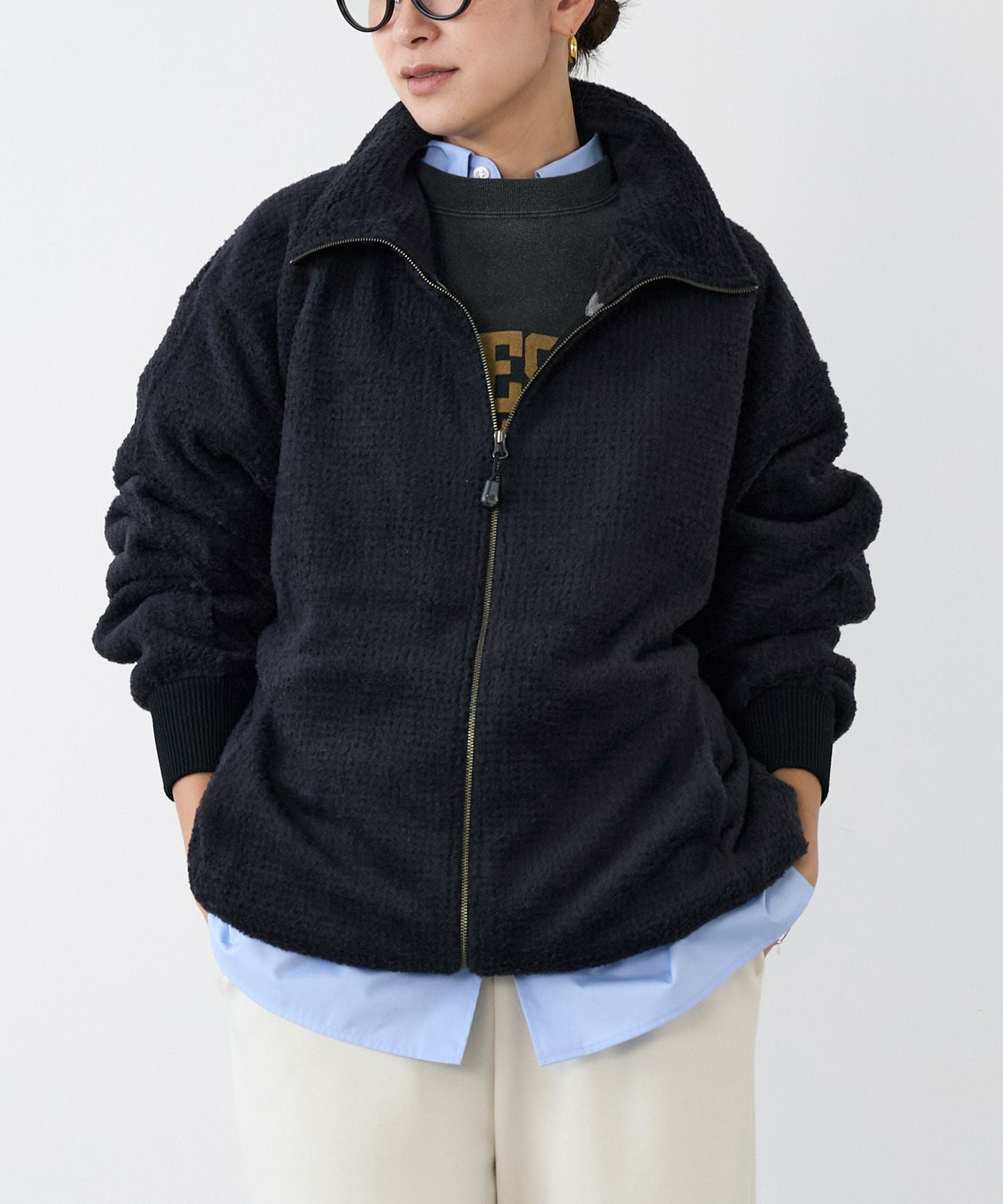 THE NORTH FACE PURPLE LABEL】ウールフリースジップアップセーター