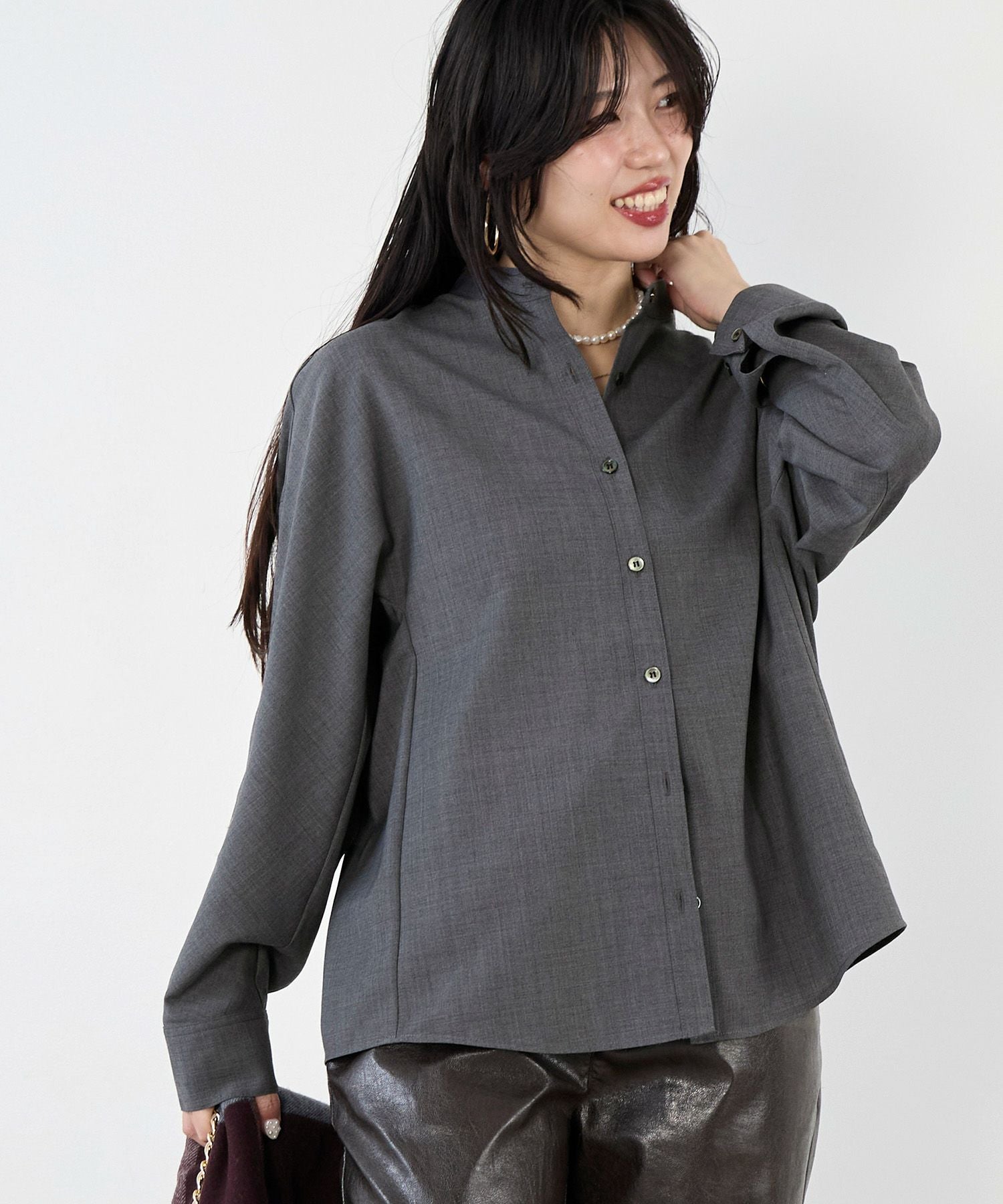 30%off]ウール混スタンドカラーシャツ/0125401387 | MICA&DEAL ONLINE