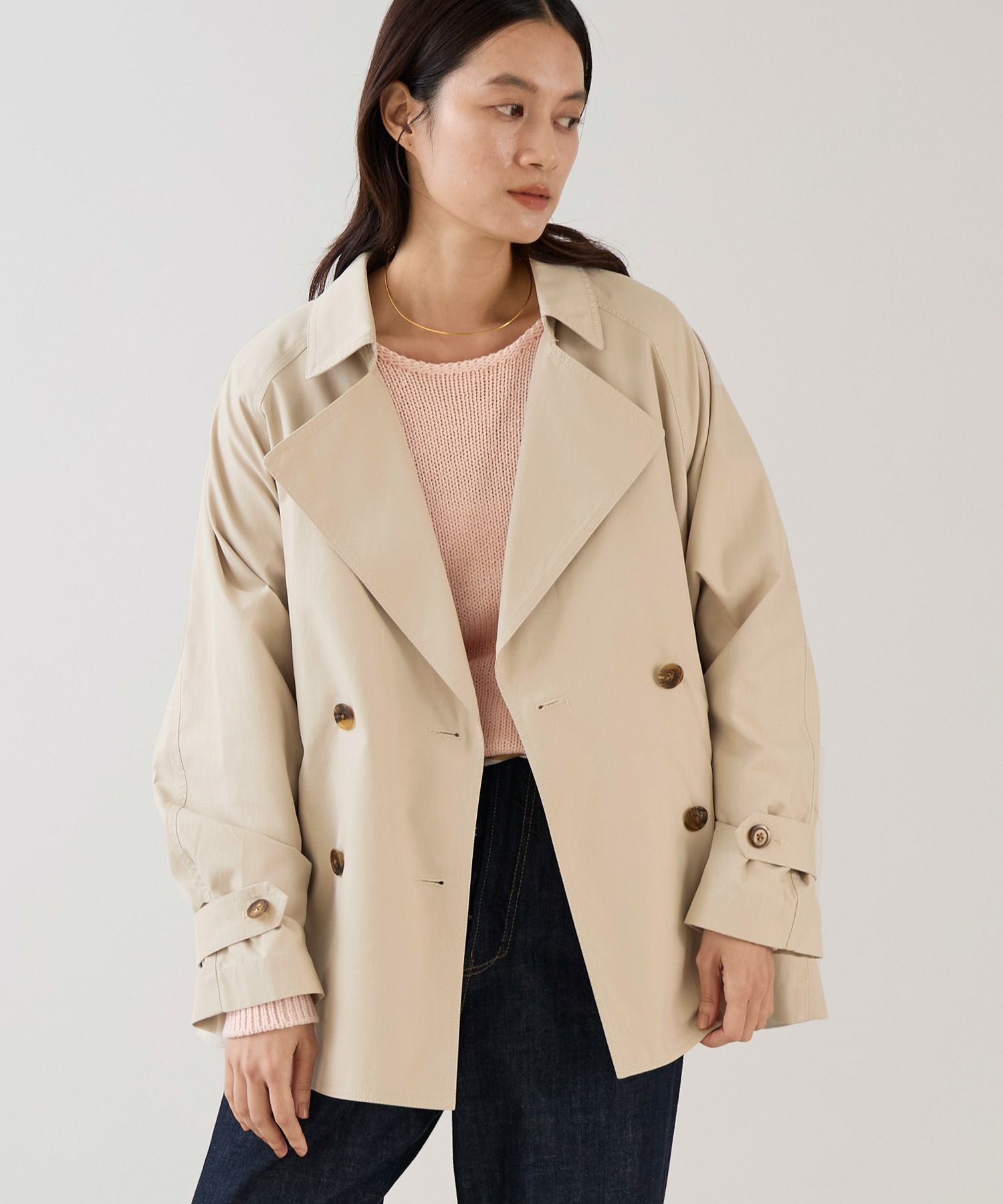 新品 2025年購入 marmors マルモア ショートトレンチ オケージョン marmors】raglan short trench coat | MICA&DEAL ONLINE STORE