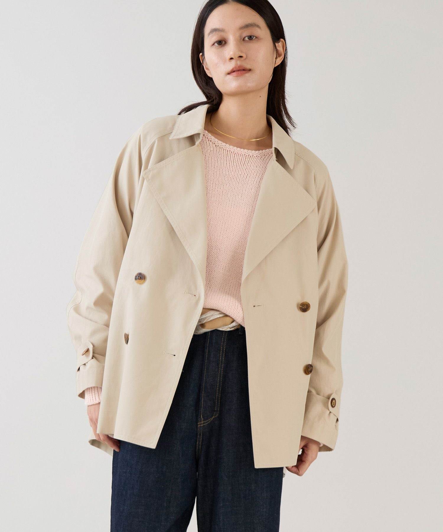 marmors】raglan short trench coat | MICA&DEAL ONLINE STORE