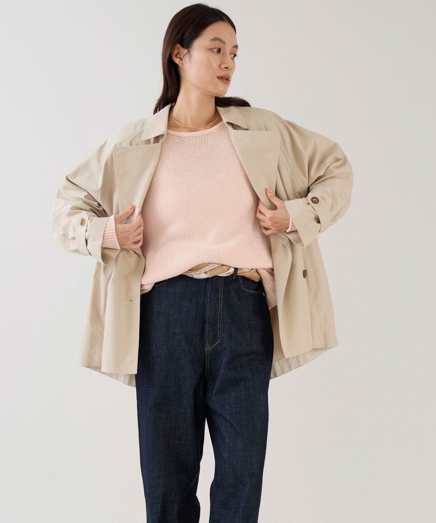 marmors】raglan short trench coat | MICA&DEAL ONLINE STORE