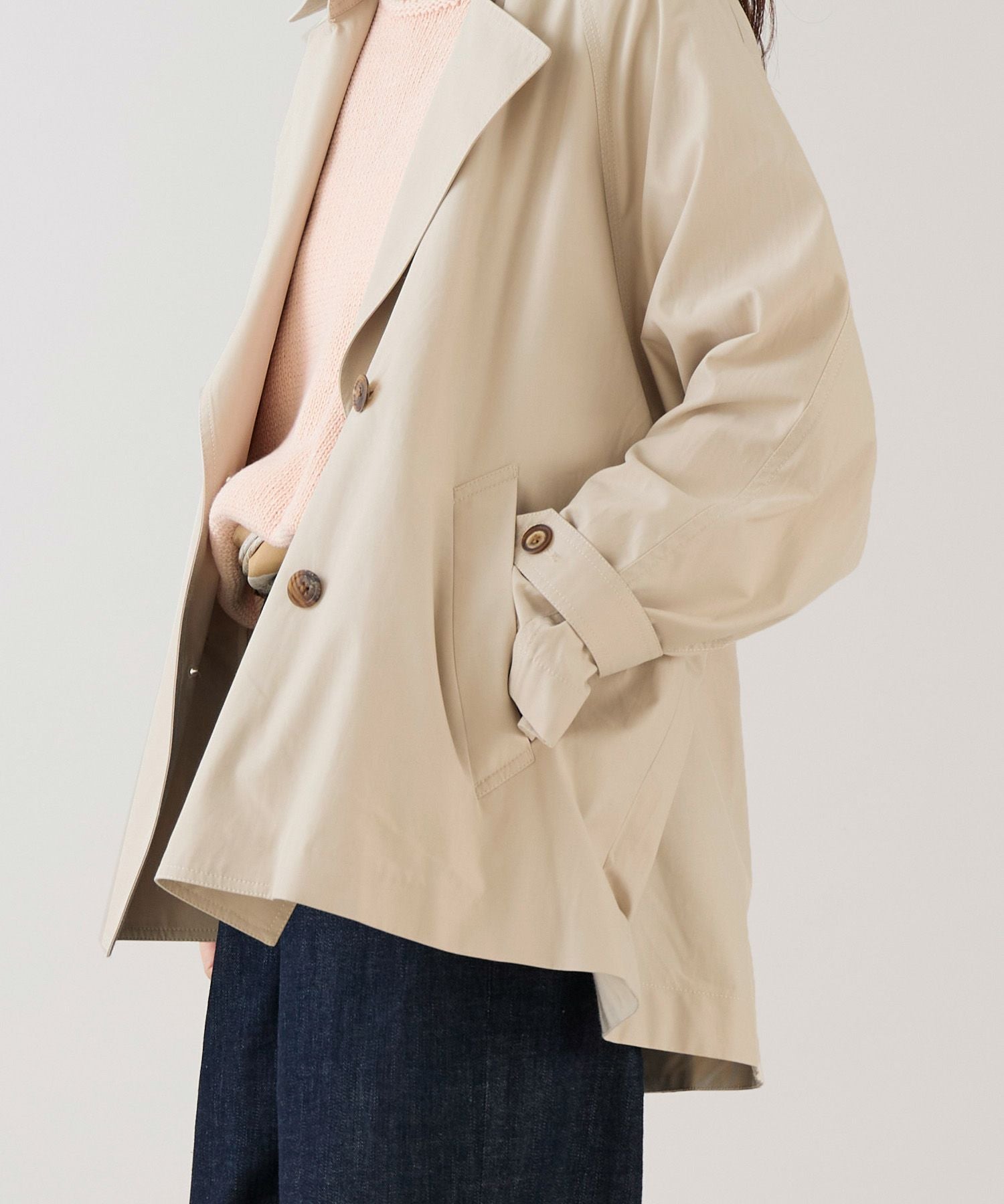 marmors】raglan short trench coat | MICA&DEAL ONLINE STORE