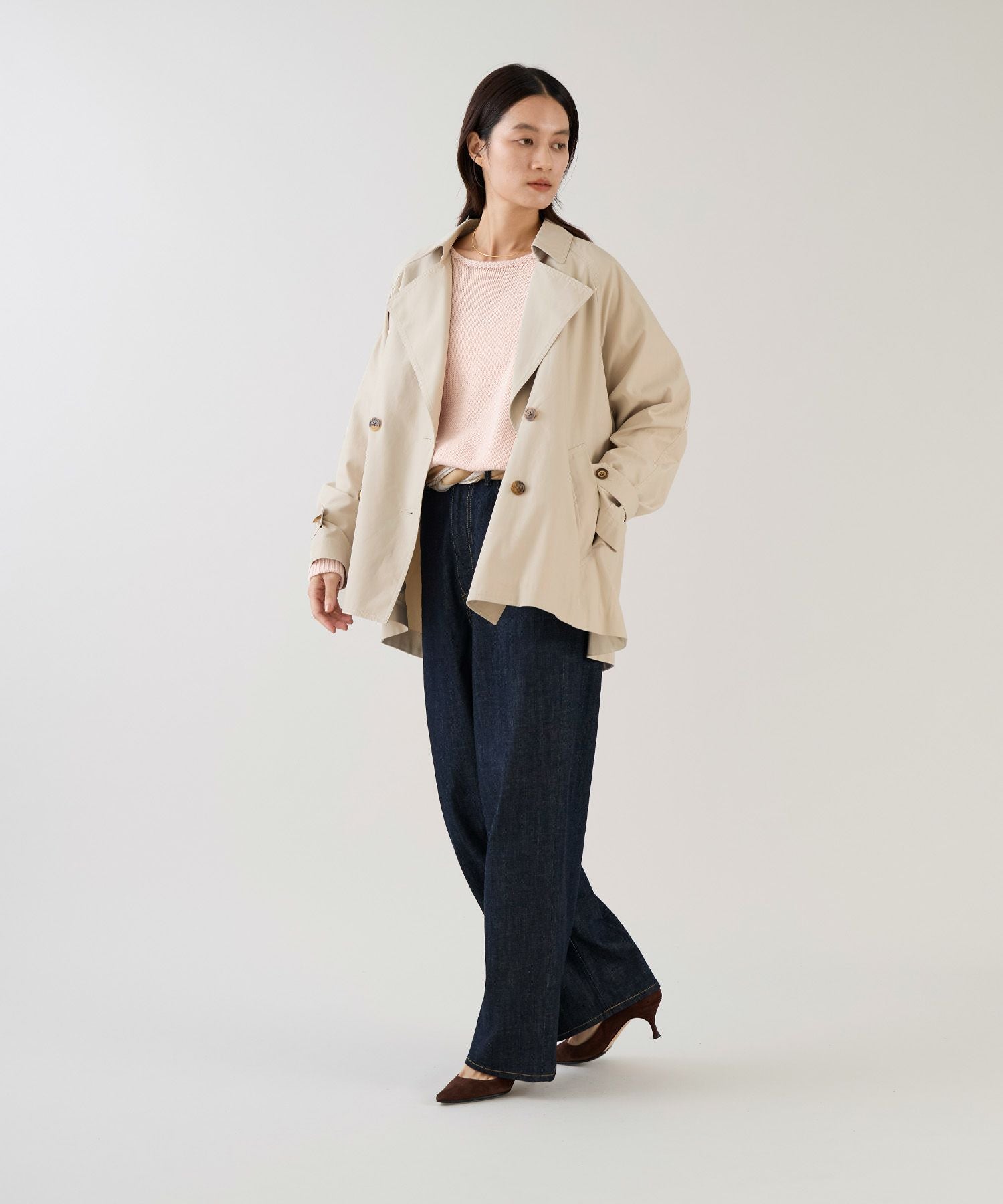 新品 2025年購入 marmors マルモア ショートトレンチ オケージョン marmors】raglan short trench coat | MICA&DEAL ONLINE STORE