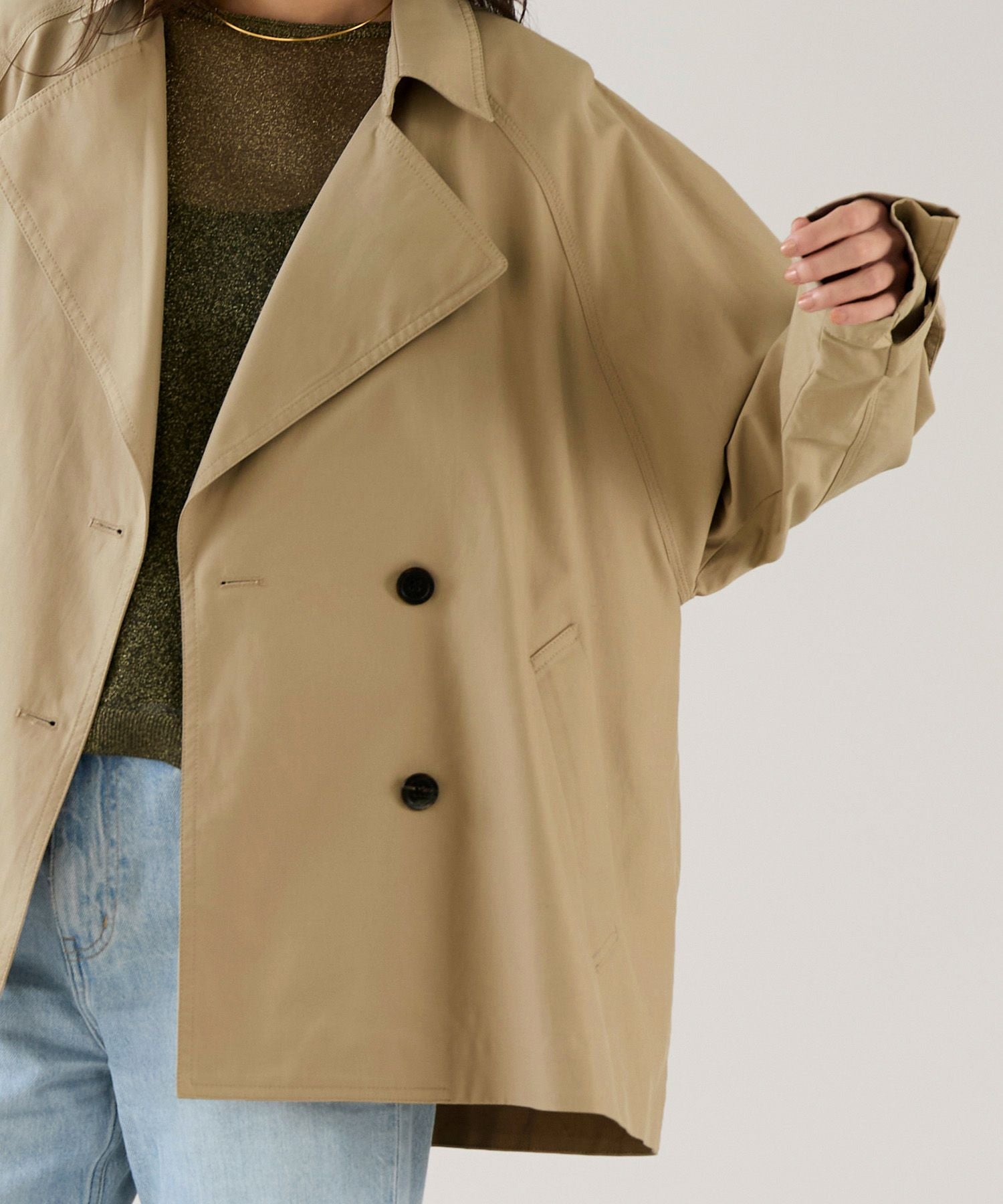 marmors】raglan short trench coat | MICA&DEAL ONLINE STORE