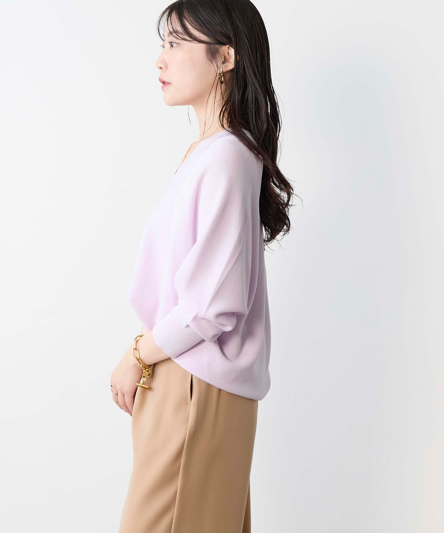 ホールガーメントVネックニットプルオーバー | MICA&DEAL ONLINE STORE