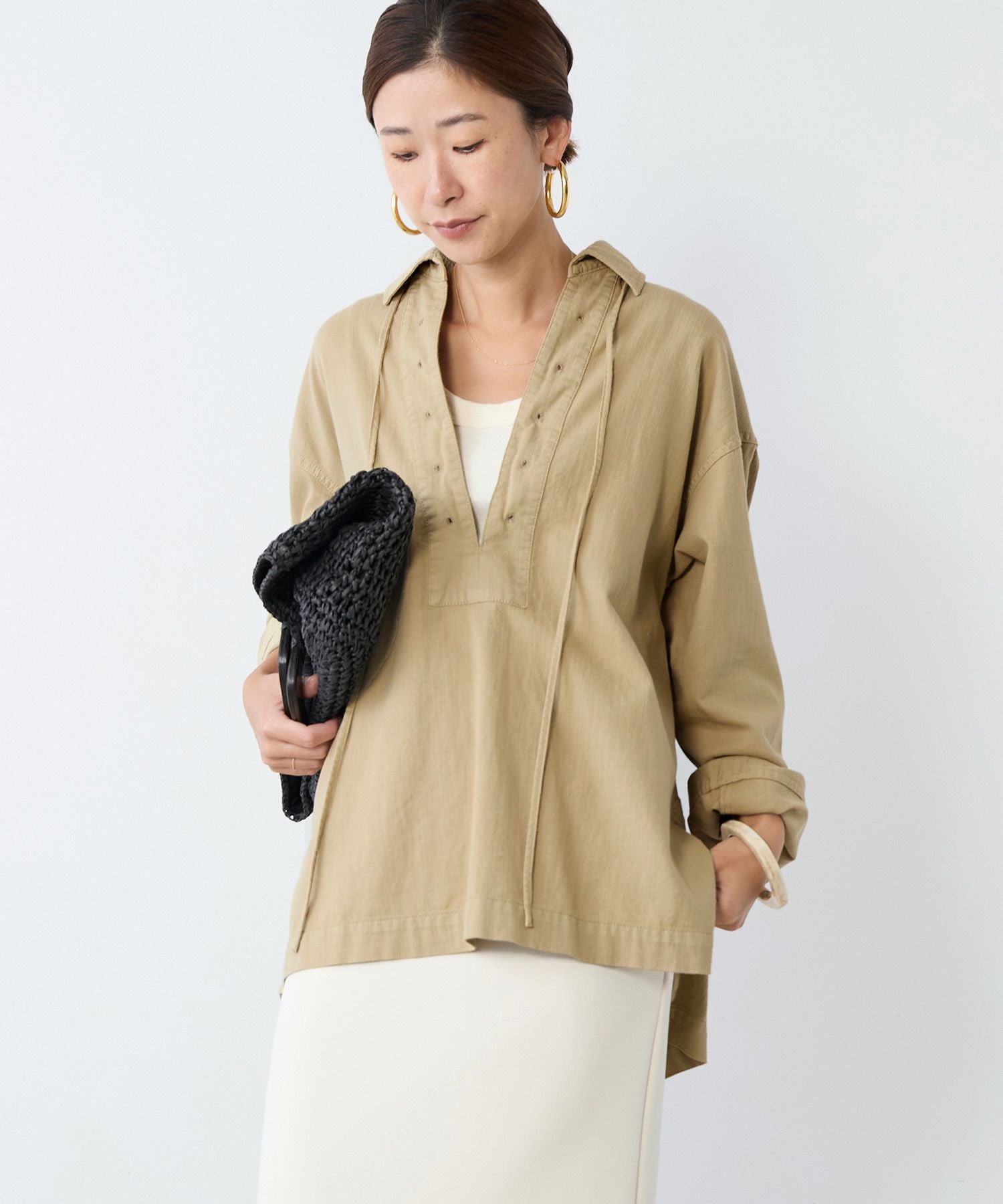 レースアップデニムブラウス | MICA&DEAL ONLINE STORE