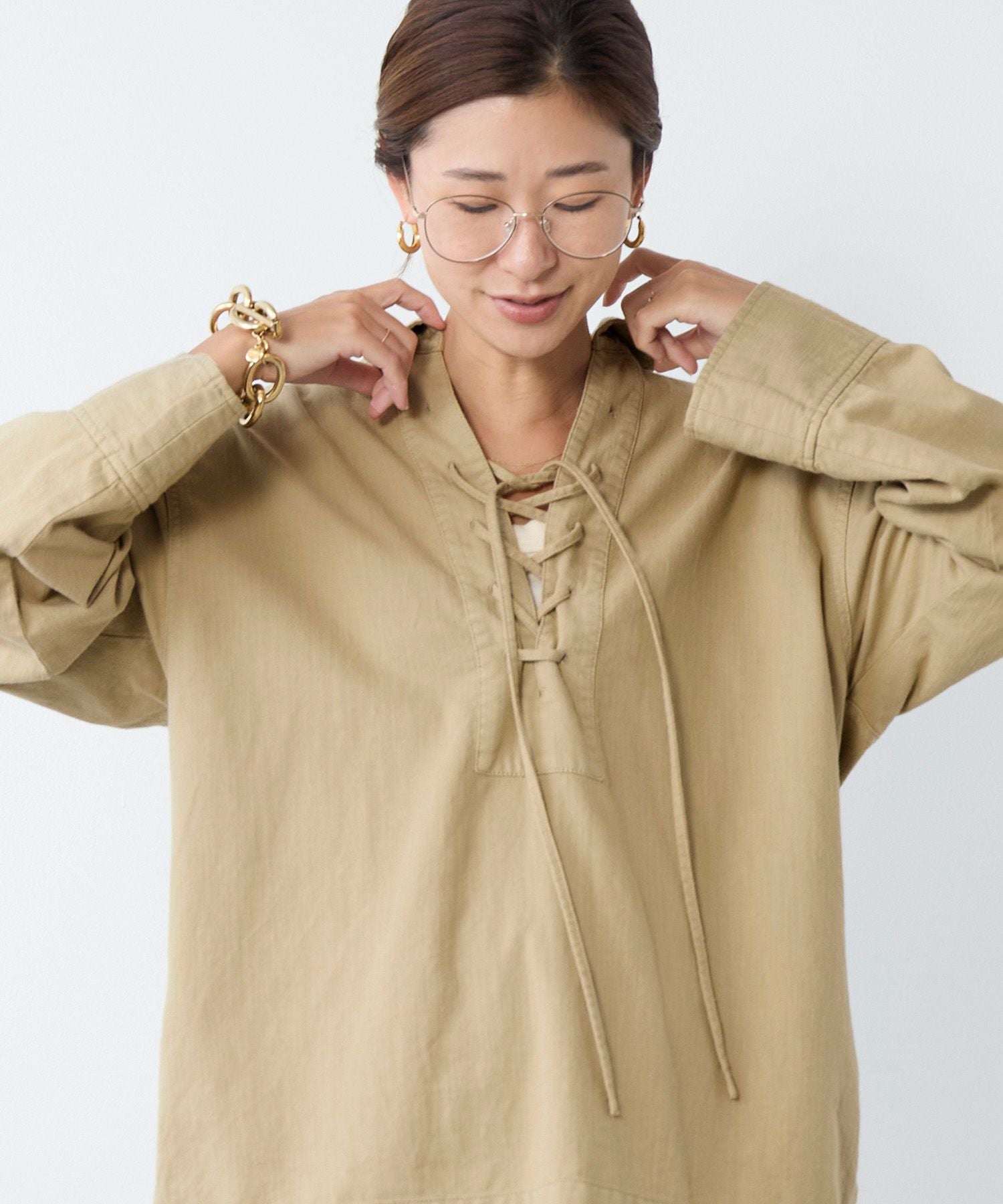 レースアップデニムブラウス | MICA&DEAL ONLINE STORE