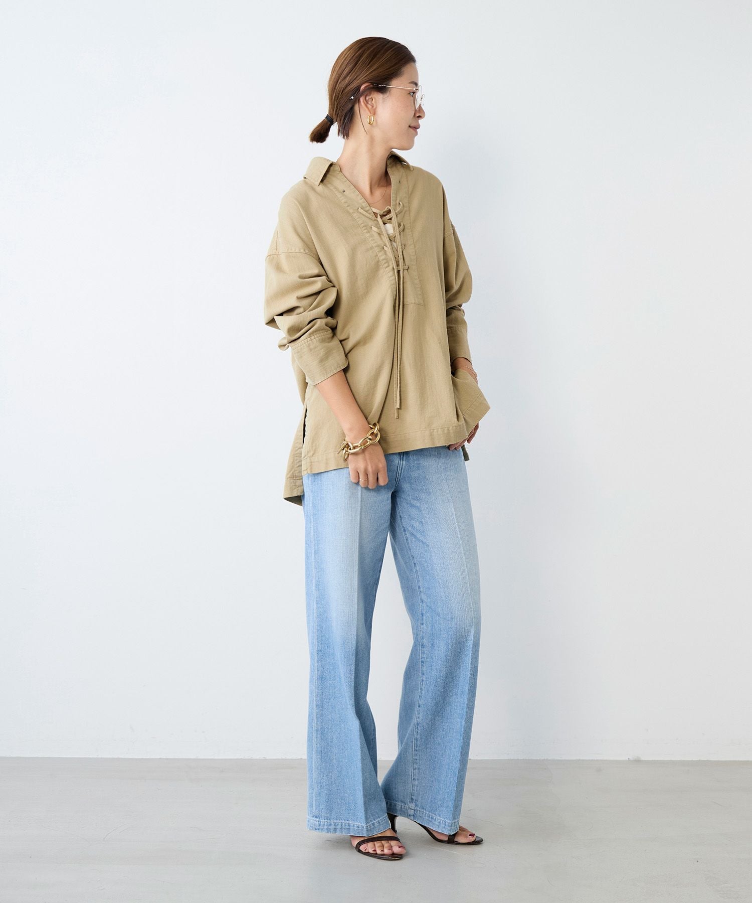 レースアップデニムブラウス | MICA&DEAL ONLINE STORE