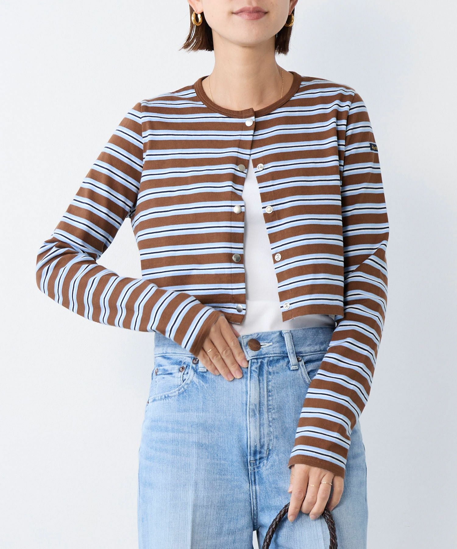 BARRIE ボーダー　カーディガン Le minor】ボーダーショートカーディガン-SHORT CARDIGAN | MICA&DEAL