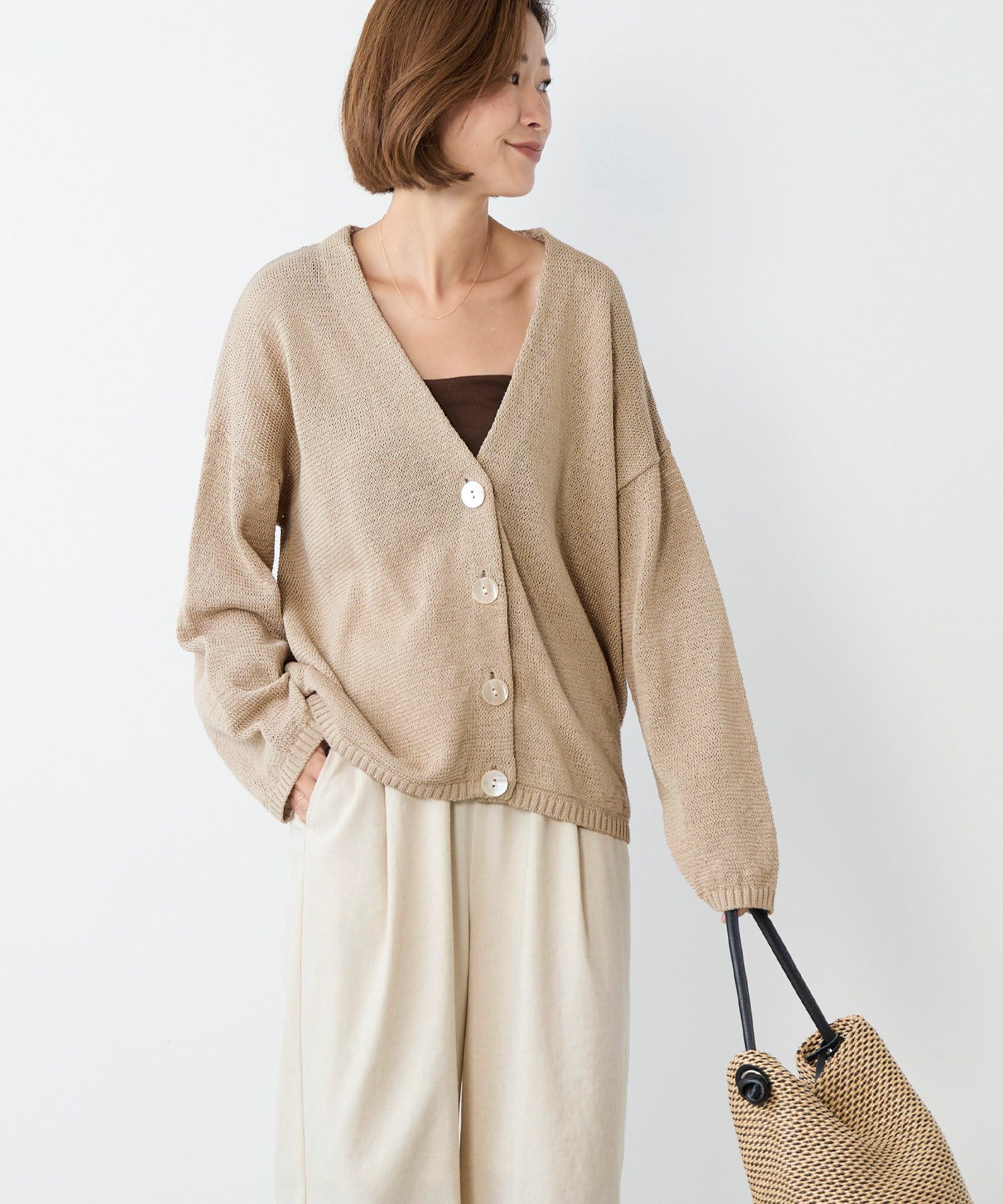 Vネックルーズニットカーディガン | MICA&DEAL ONLINE STORE