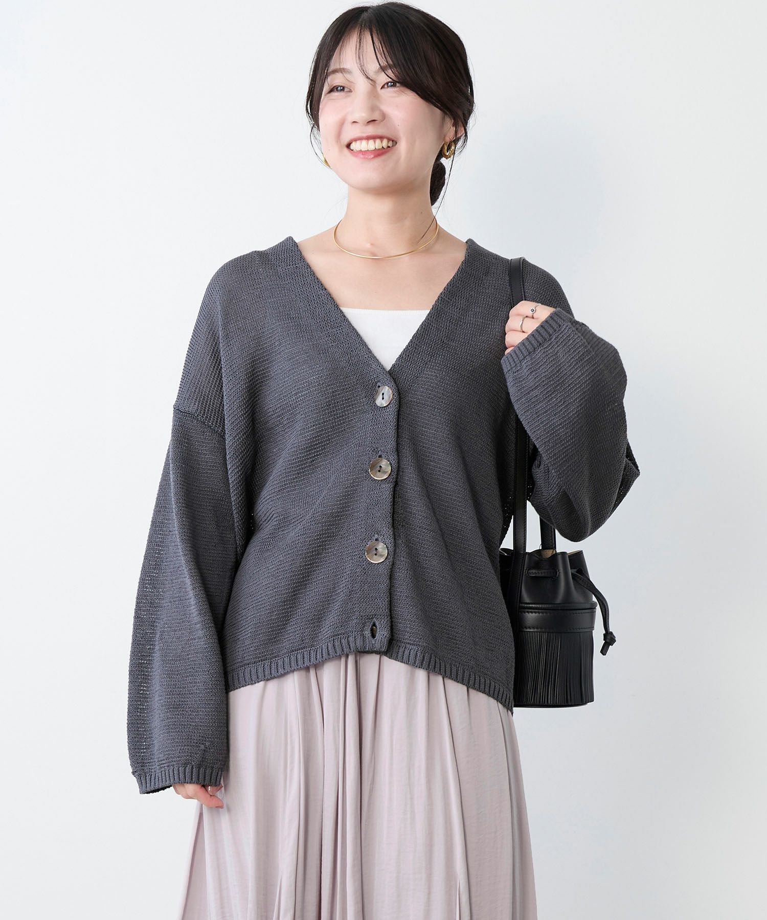 Vネックルーズニットカーディガン | MICA&DEAL ONLINE STORE