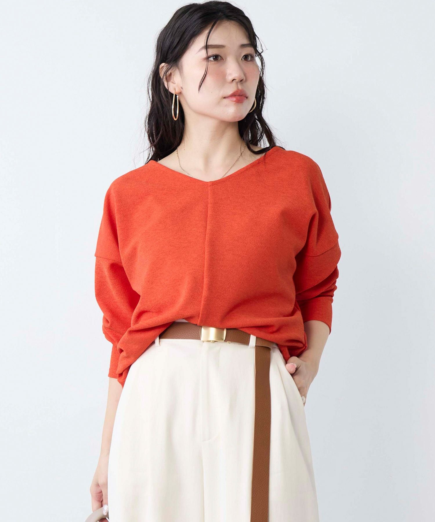 ジョーゼットサイドタックVネックプルオーバー | MICA&DEAL ONLINE STORE