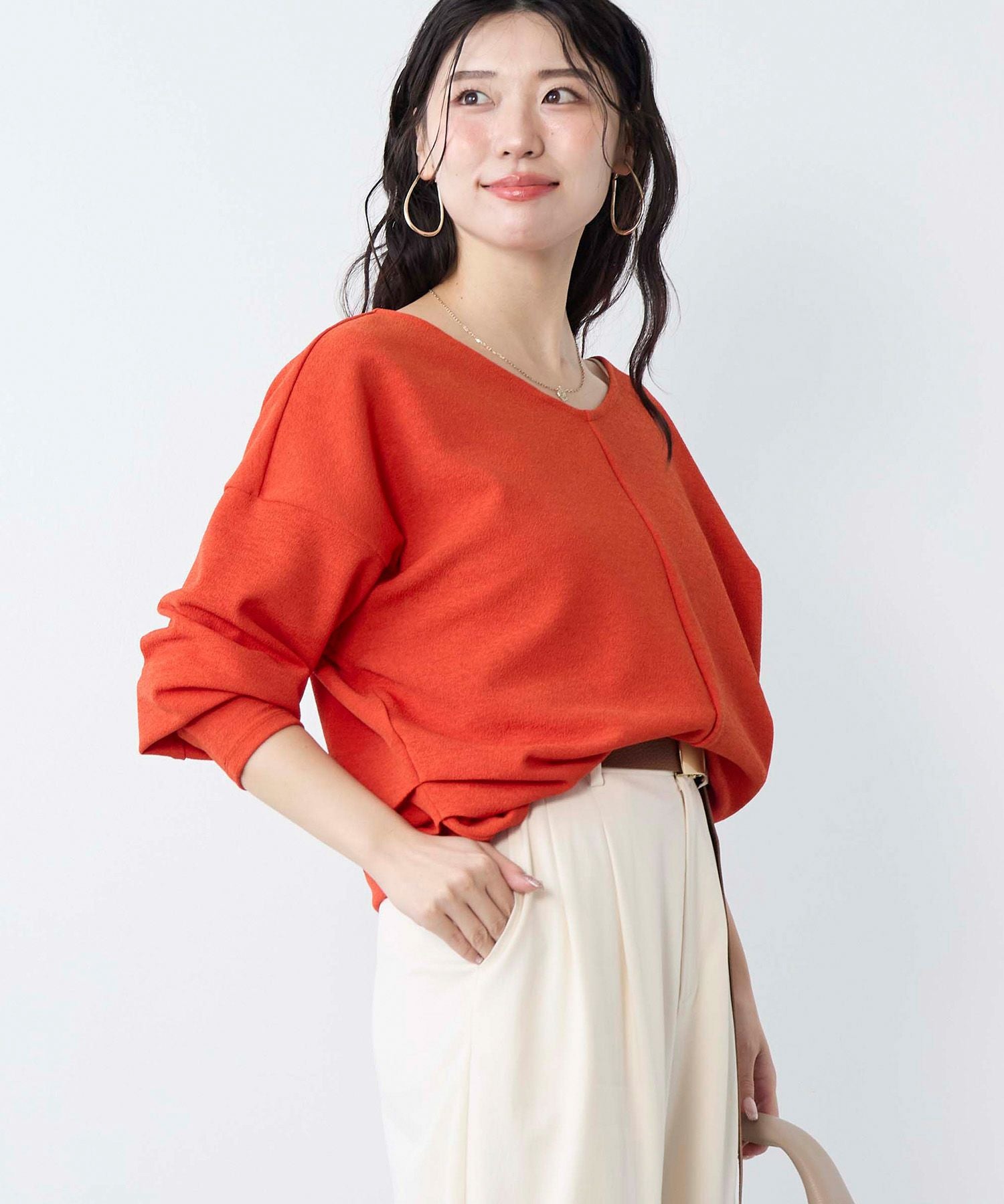 30%off]ジョーゼットサイドタックVネックプルオーバー | MICA&DEAL