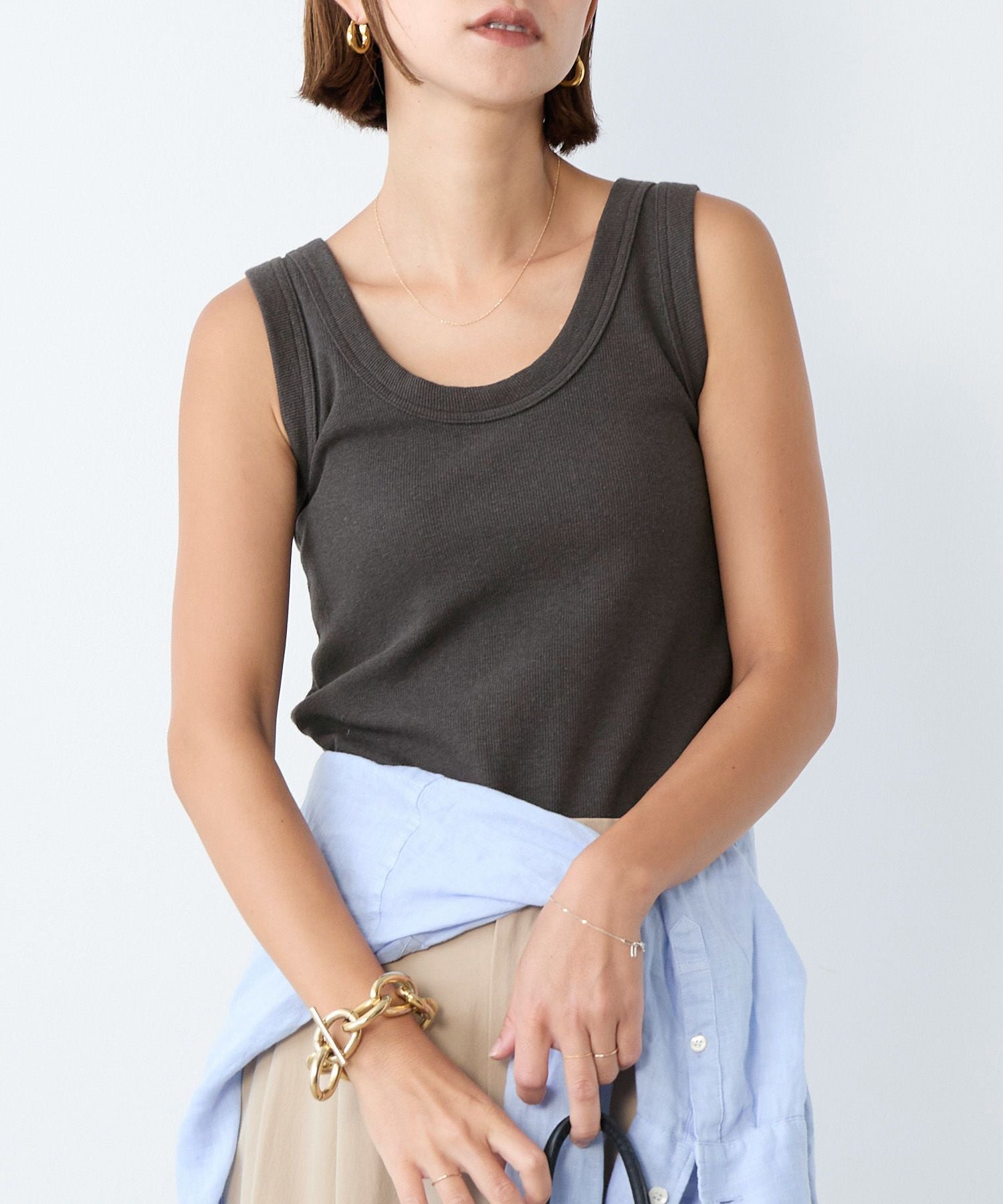 30%off]リネンブレンドテレコリブタンクトップ | MICA&DEAL ONLINE STORE