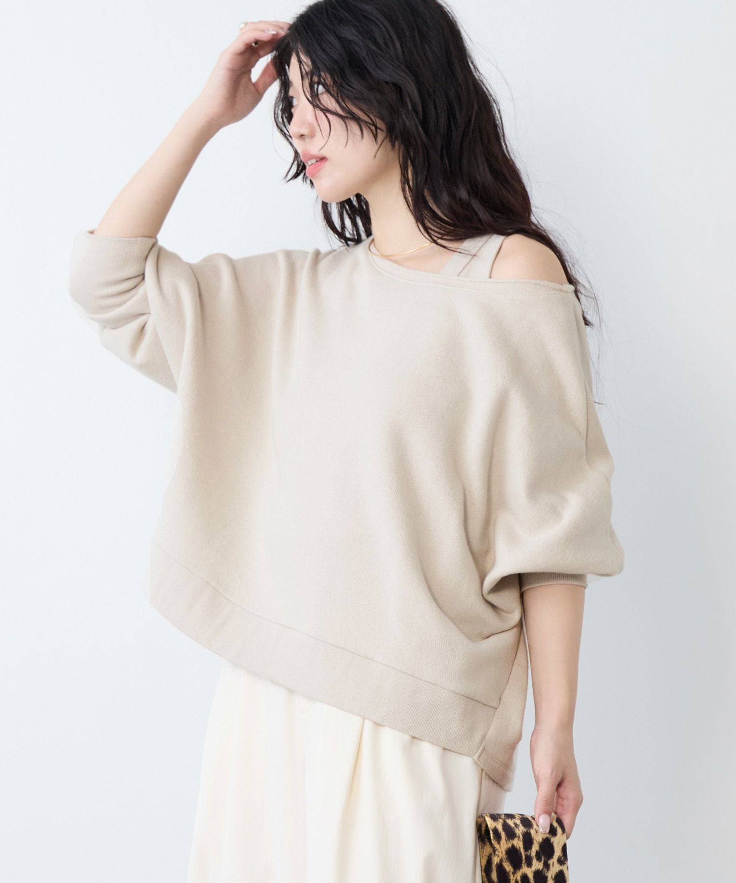 リネンブレンドドルマンルーズスウェット | MICA&DEAL ONLINE STORE