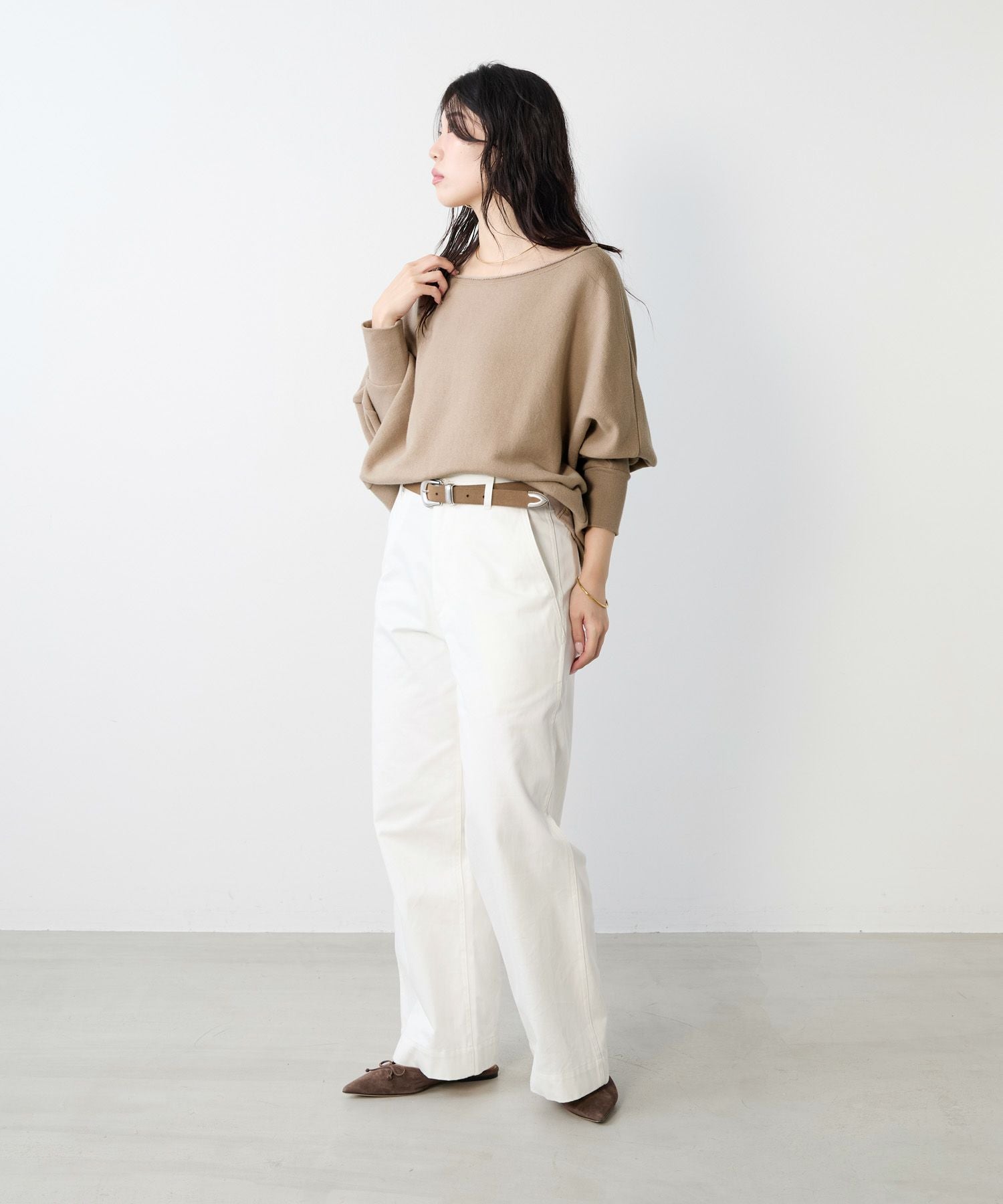 リネンブレンドドルマンルーズスウェット | MICA&DEAL ONLINE STORE