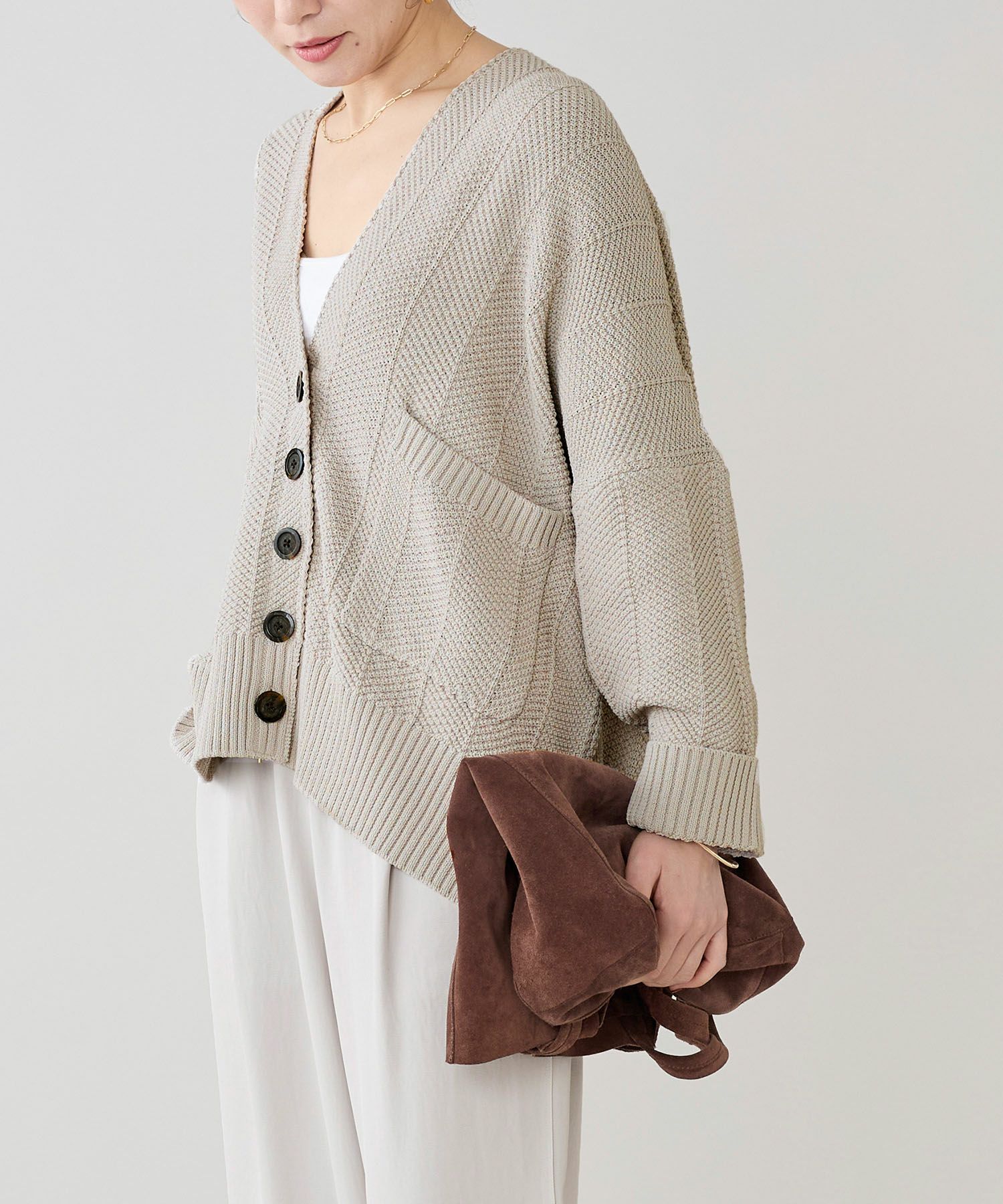 marmors ヘリンボーンニットカーディガン 50%off]【marmors】herringbone knit cardigan | MICA&DEAL ONLINE STORE