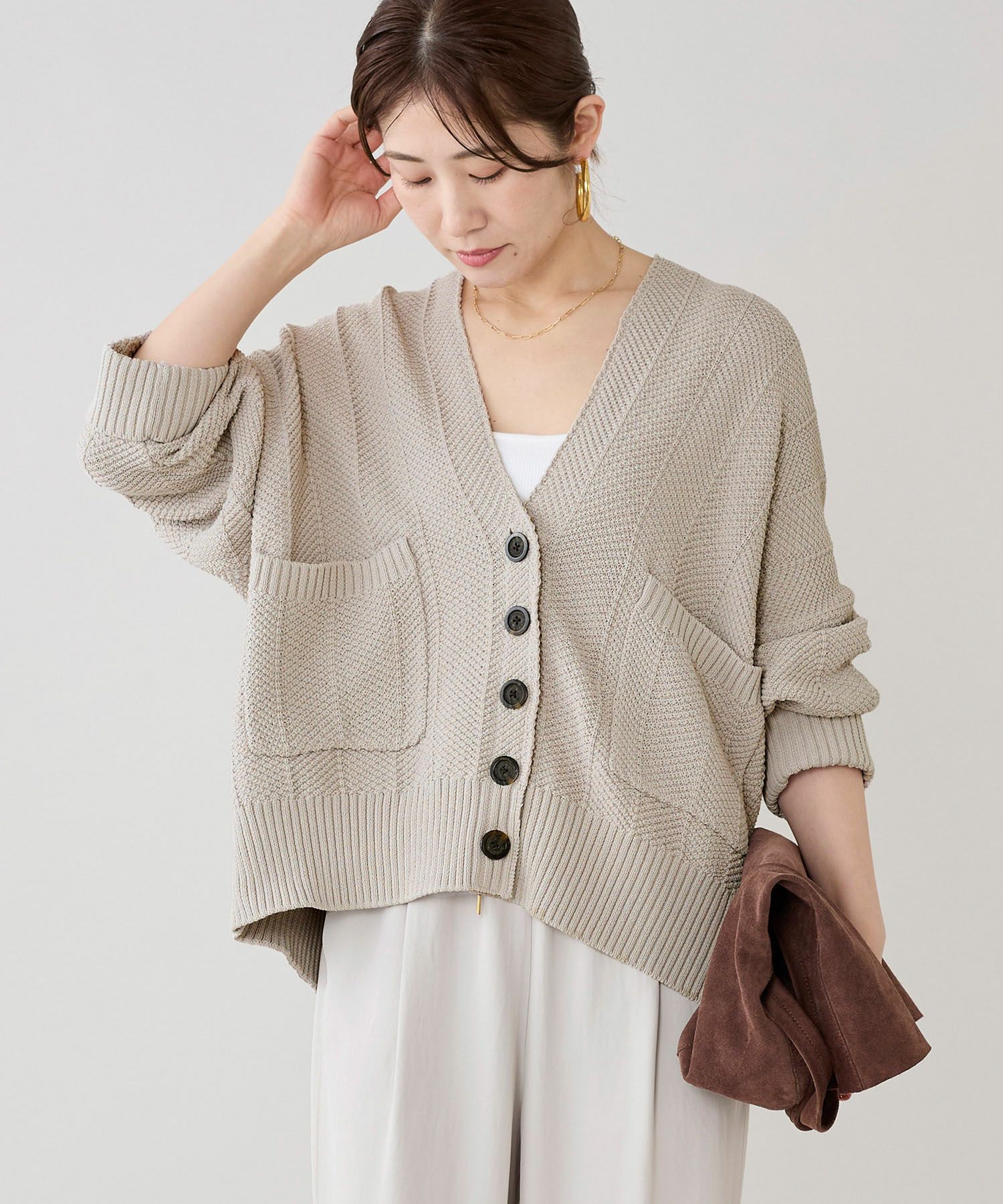 marmors ヘリンボーンニットカーディガン 50%off]【marmors】herringbone knit cardigan | MICA&DEAL ONLINE STORE