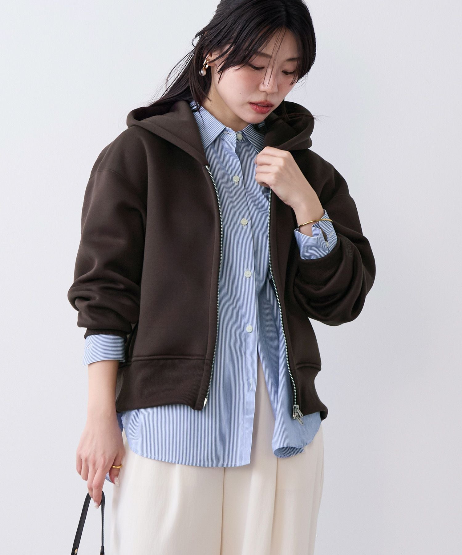 BEEDEN バックロゴ クロップド丈 ジップアップ パーカー AMERICANA】別注-バックロゴクロップドジップアップパーカー