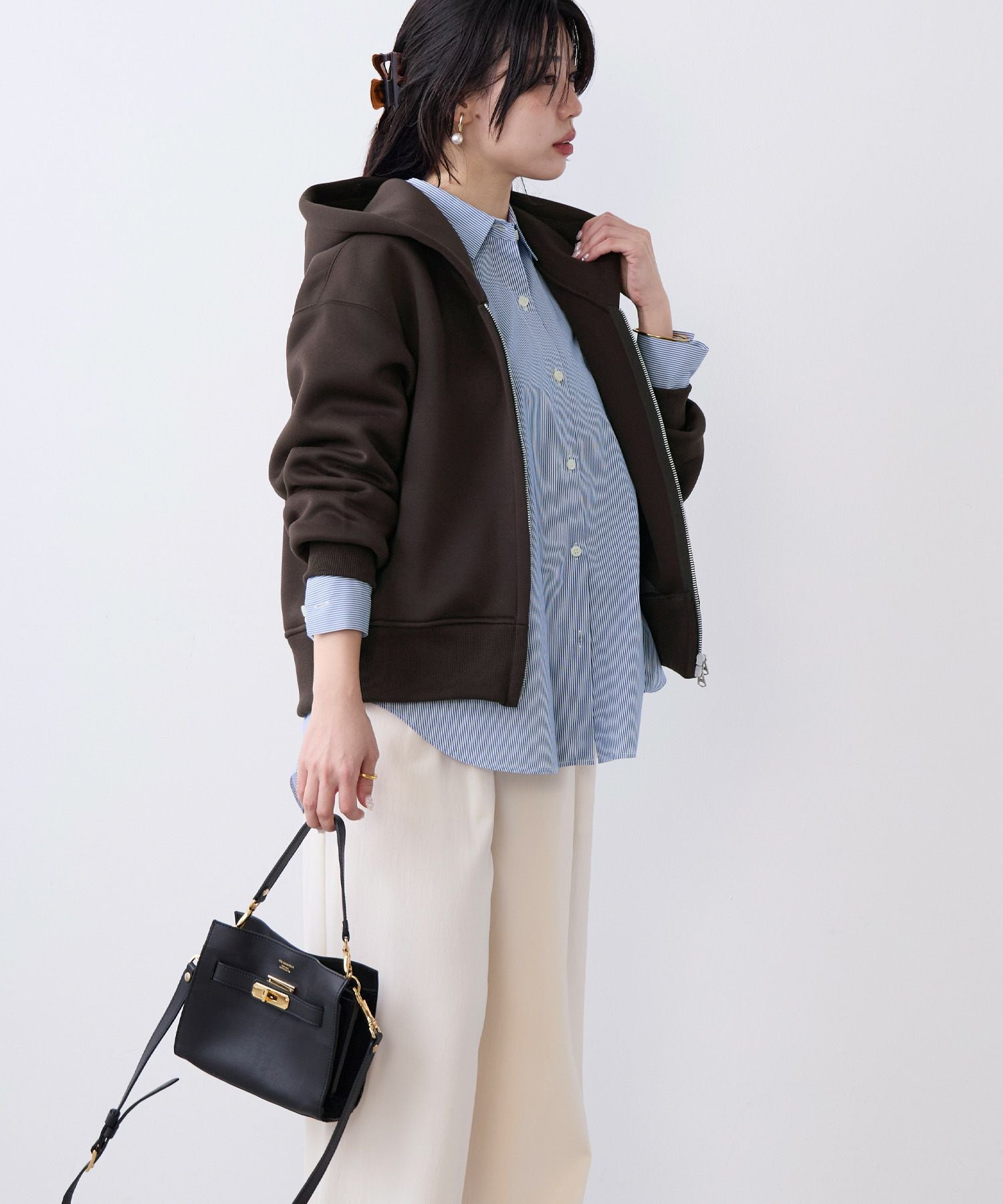 BEEDEN バックロゴ クロップド丈 ジップアップ パーカー AMERICANA】別注-バックロゴクロップドジップアップパーカー