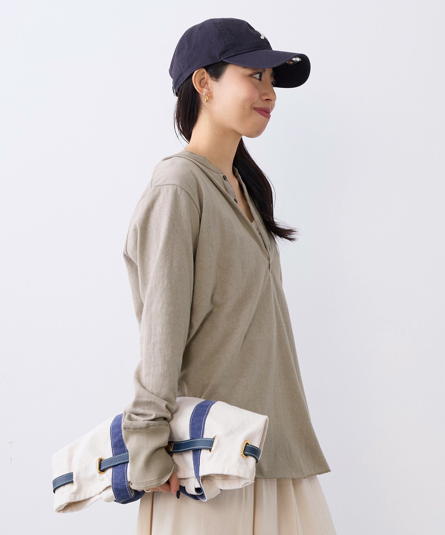 Deuxieme Classe アメリカーナ　ヘンリー ロングスリーブTシャツ AMERICANA（アメリカーナ） tシャツ 「AMERICANA/アメリカーナ