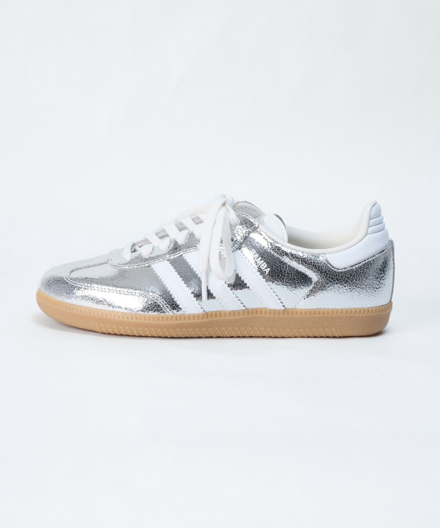 adidas Originals】SAMBA OG W-シルバーメタリックスニーカー