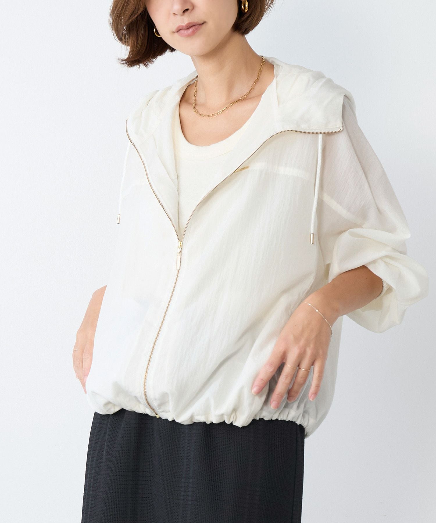 撥水-シアーフーデットブルゾン | MICA&DEAL ONLINE STORE