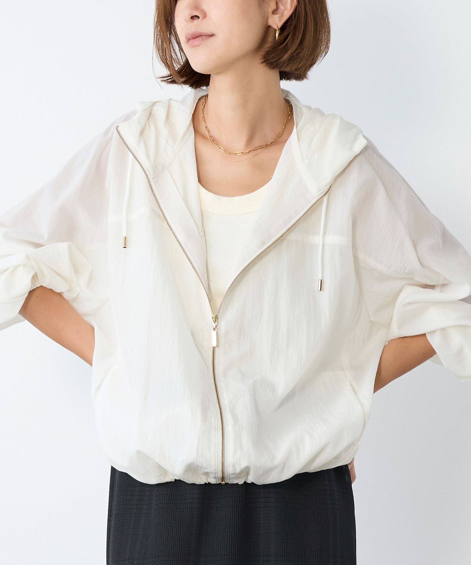 撥水-シアーフーデットブルゾン | MICA&DEAL ONLINE STORE